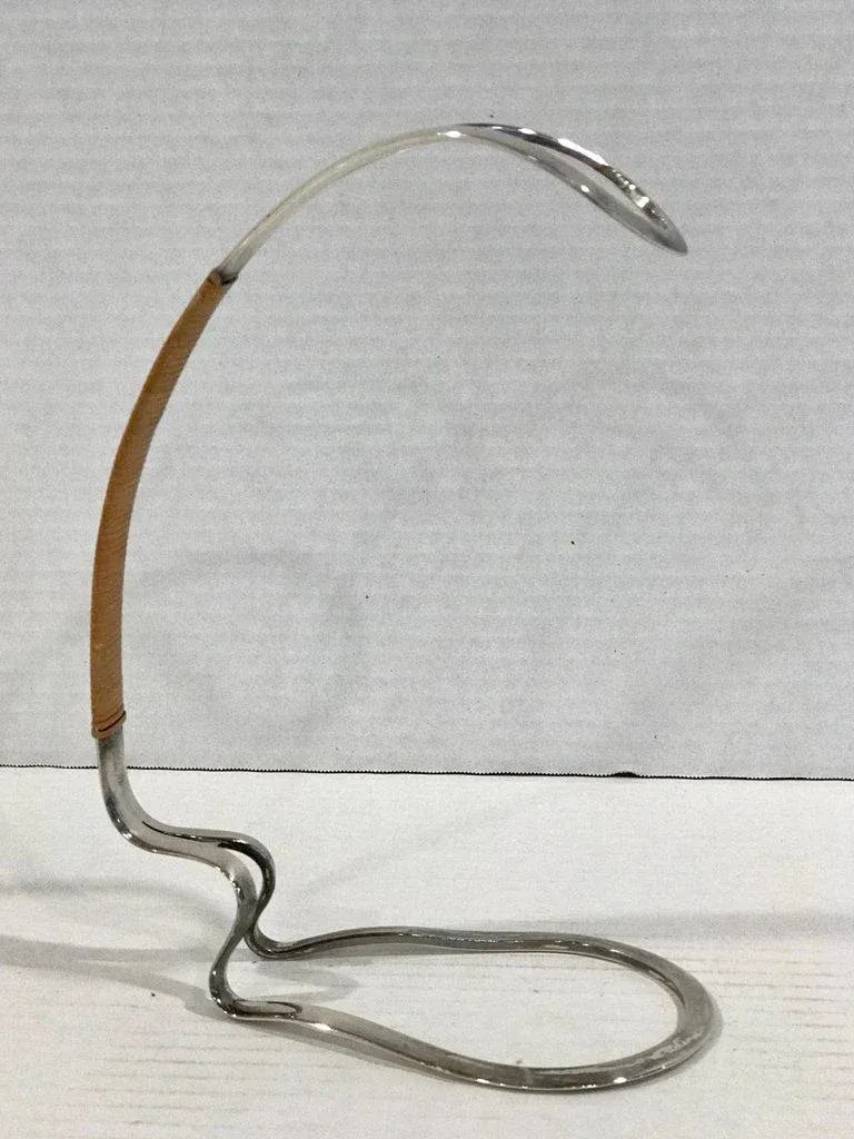 1960s Carl Aubâˆšâˆ‚ck Style Silver Plated and Reed Wine Bottle Caddy - 7