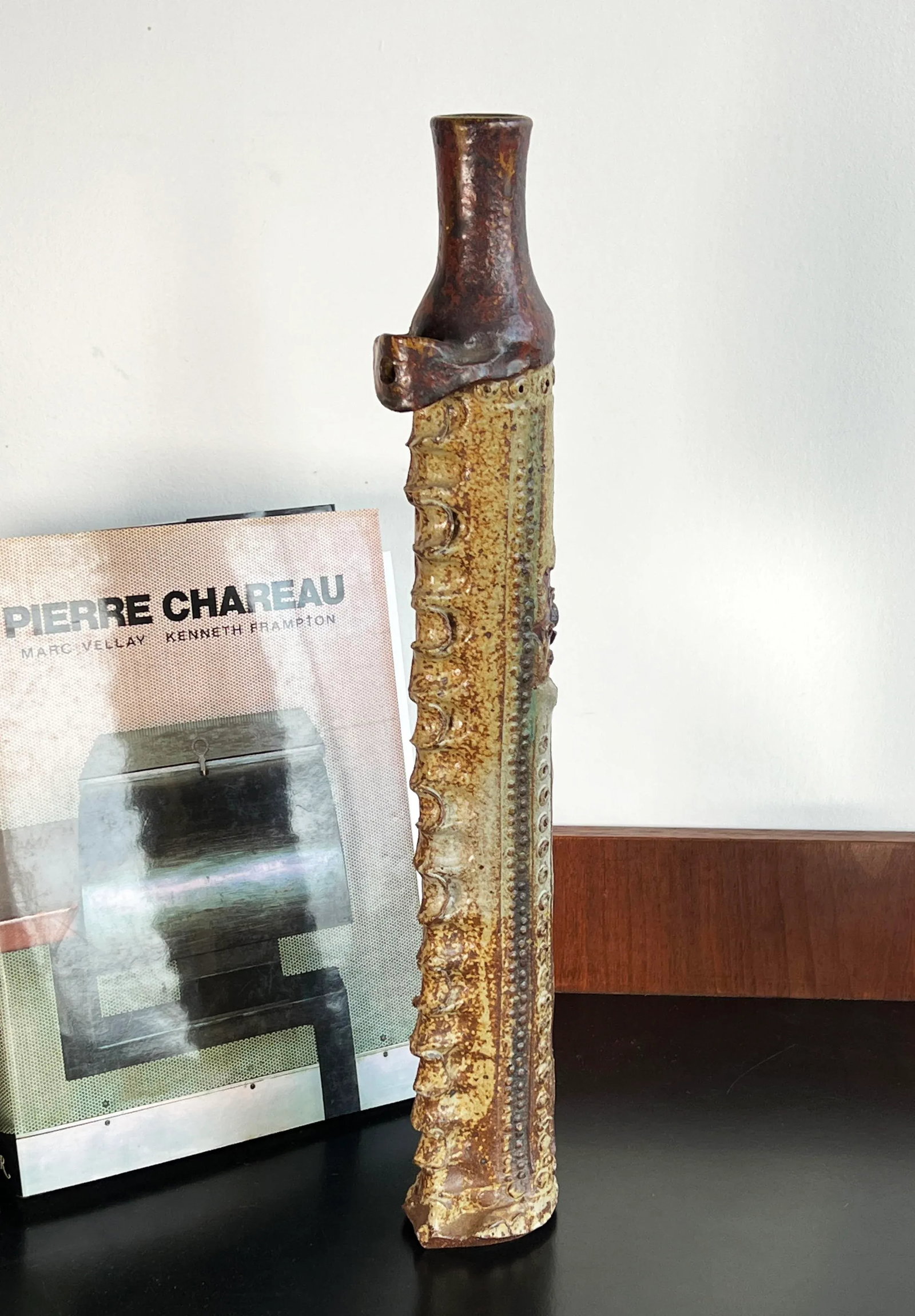 Vintage Brutalist C.1960's Sculptural Ceramic Vase by Frank Colson - 4