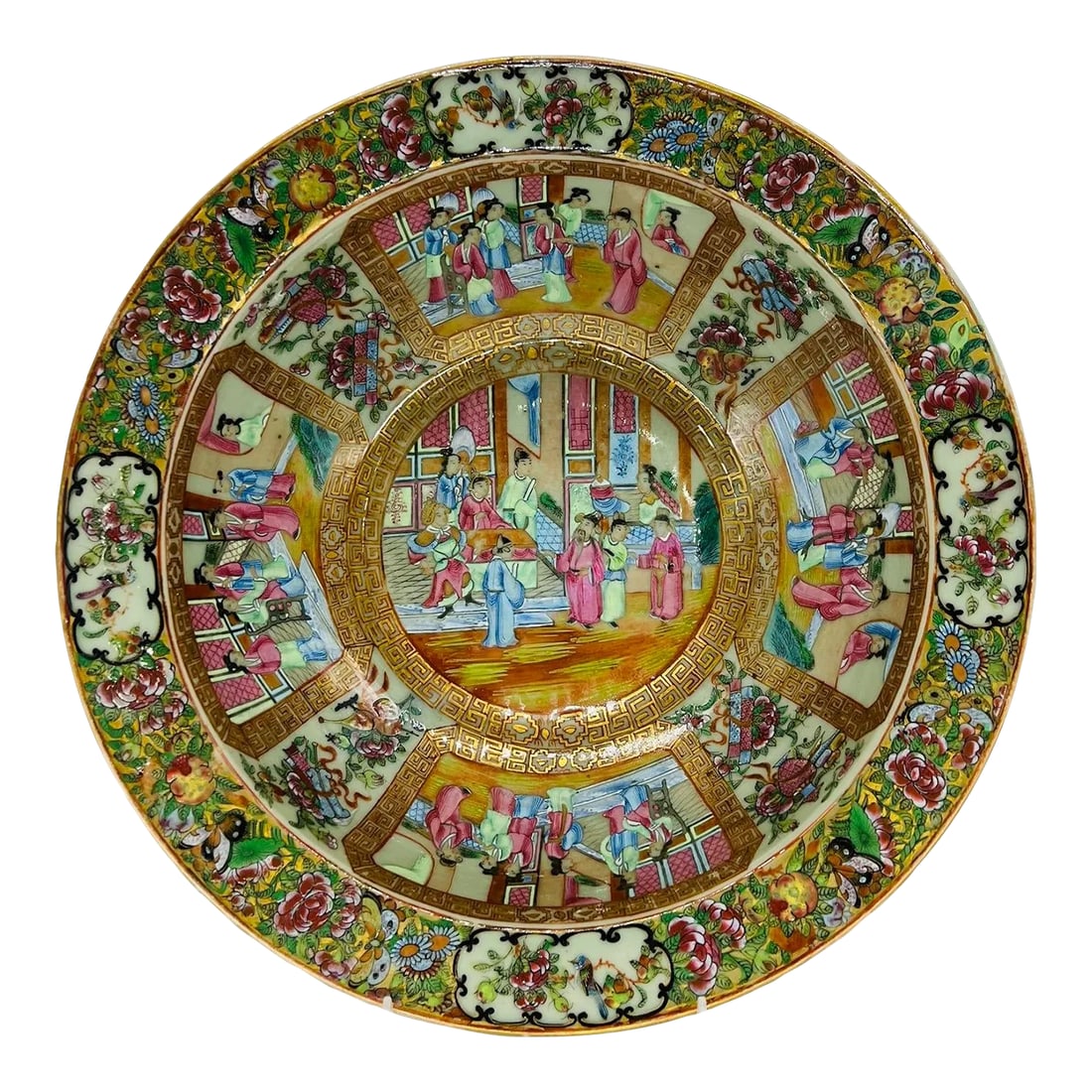 19th Century, Chinese Export Famille Rose Medallion Centerpiece Bowl 15.75" (1 of 11)