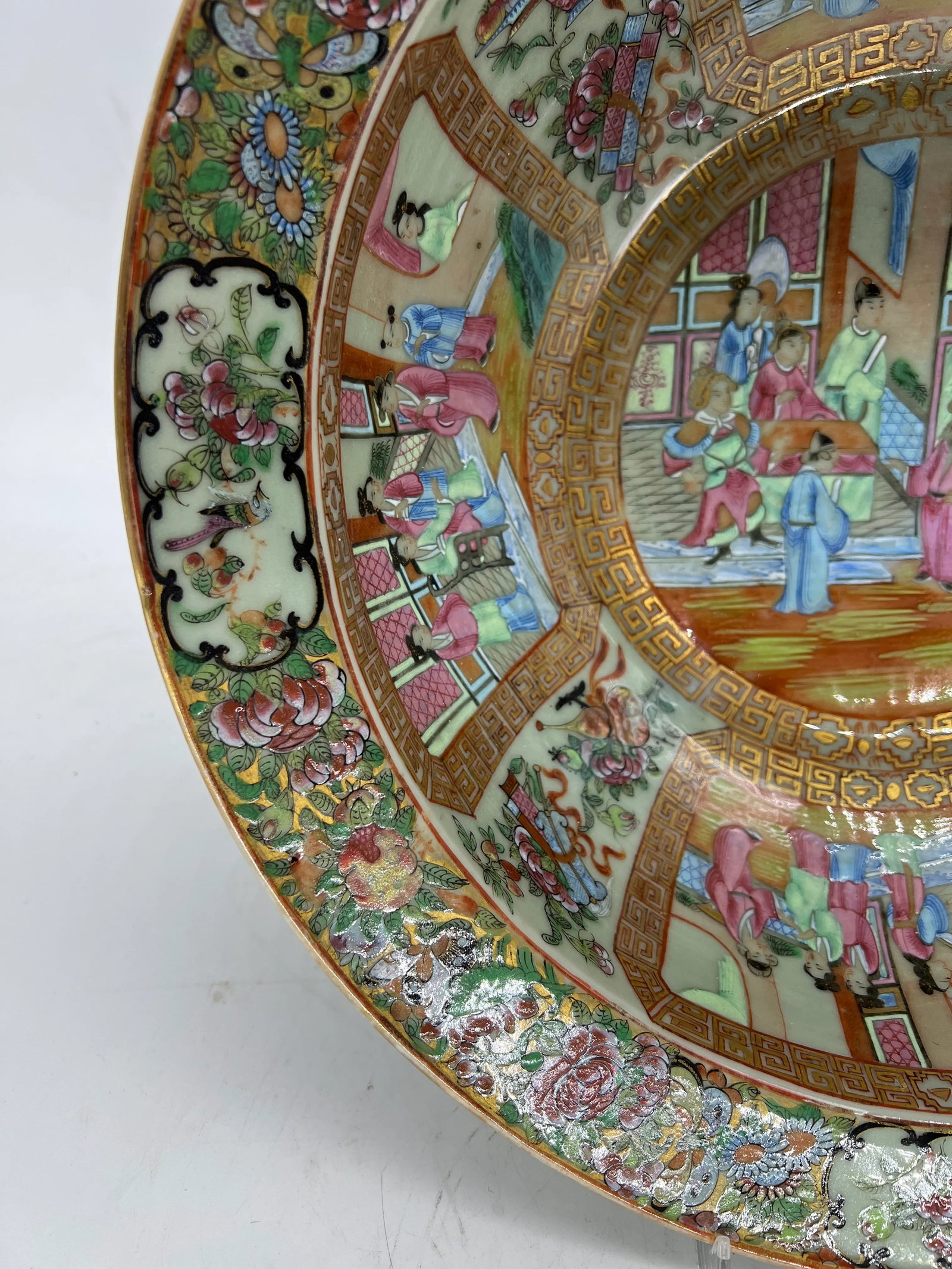 19th Century, Chinese Export Famille Rose Medallion Centerpiece Bowl 15.75" - 6