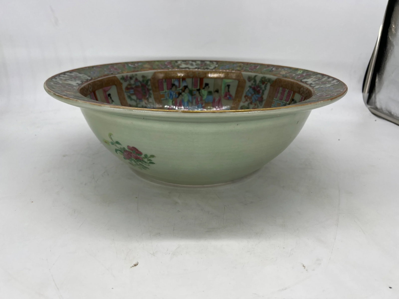 19th Century, Chinese Export Famille Rose Medallion Centerpiece Bowl 15.75" - 8