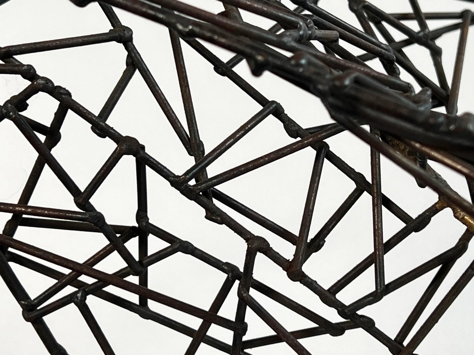 Vintage Mid Century Modern Brutalist Iron Wire Abstract Sculpture - 7