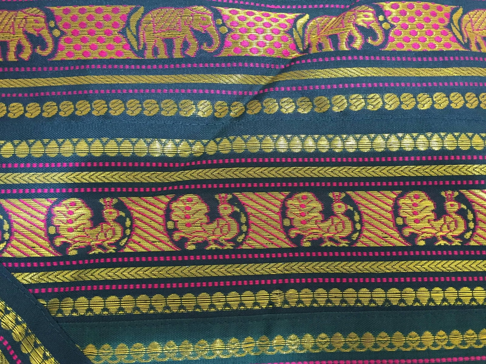 Vintage Indian Green Bed Cover Patchwork - 6