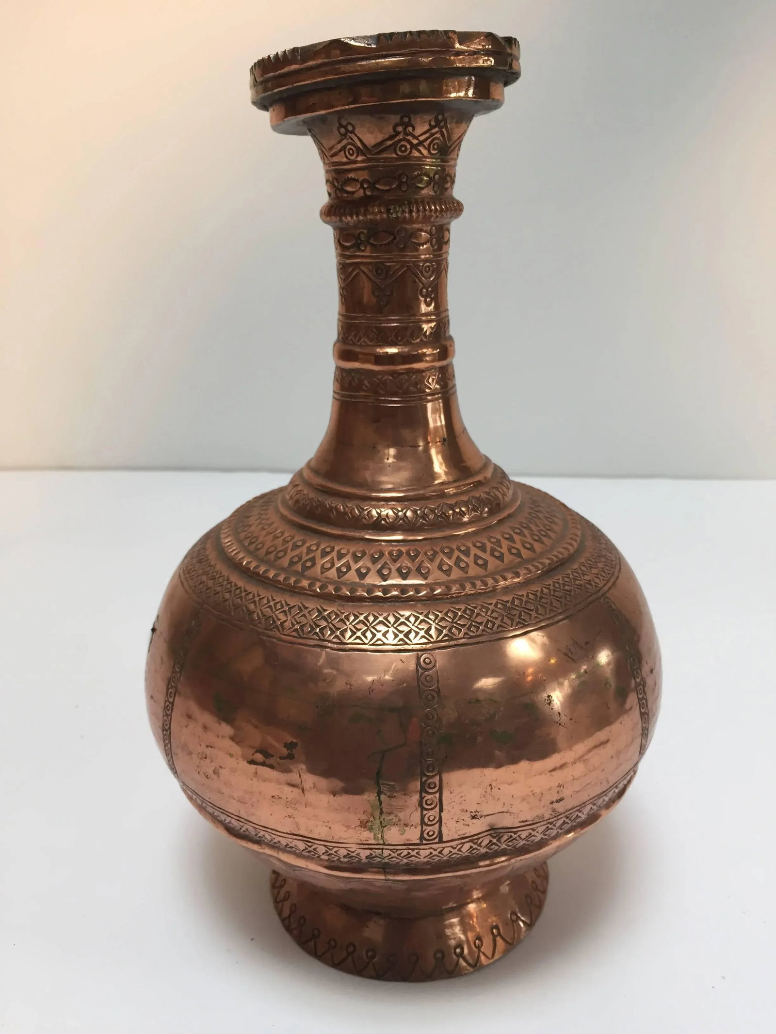 Antique Middle Eastern Islamic Turkish Ewer and Copper Basin - 10