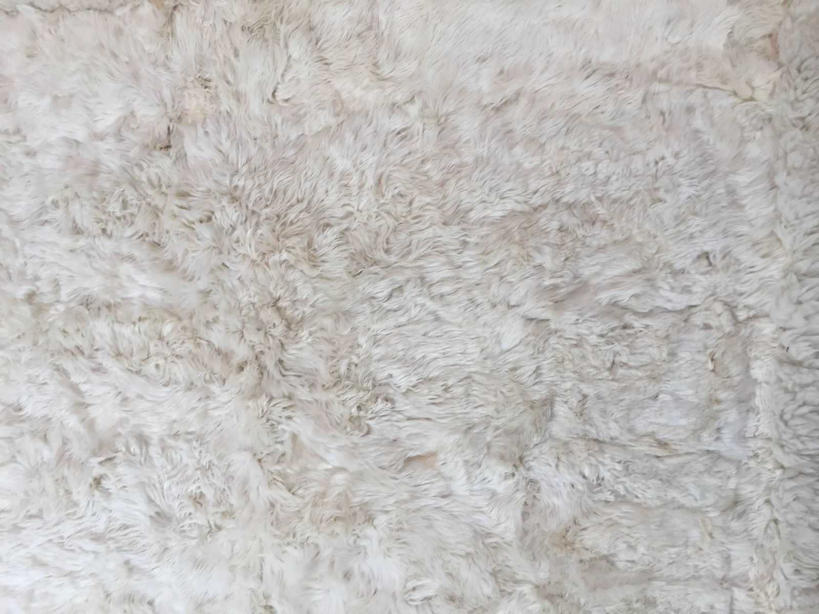 Vintage Shaggy Sheepskin Bed Throw or Rug | New Zealand Natural Ivory White 1970 - 5