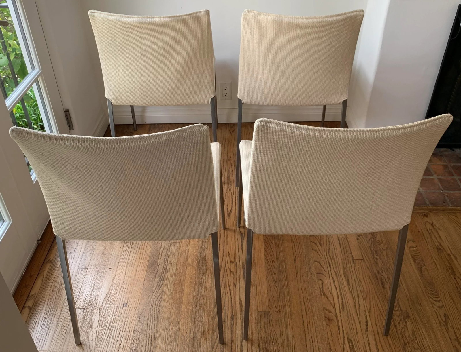1990s Solid Aluminum Frame Dining Side Chairs, Set of 4 - 3