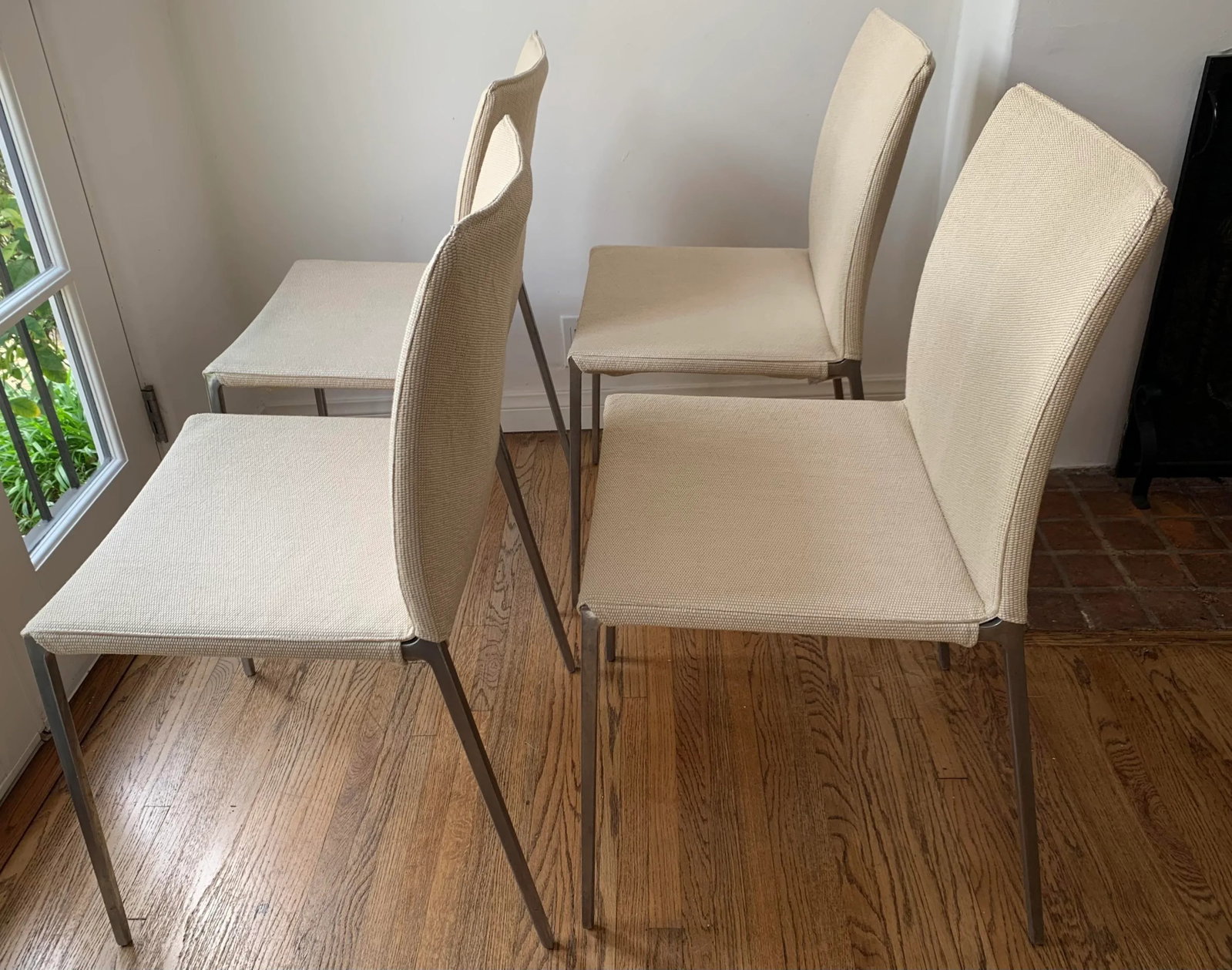 1990s Solid Aluminum Frame Dining Side Chairs, Set of 4 - 4