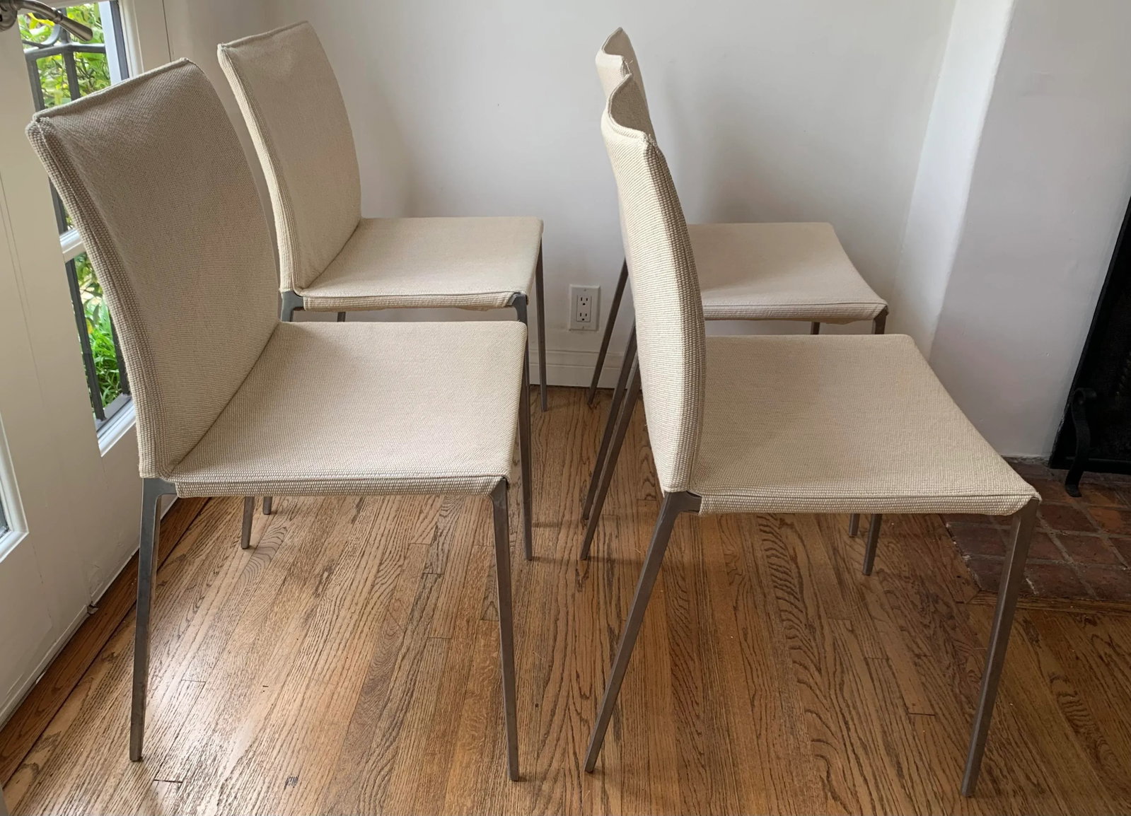 1990s Solid Aluminum Frame Dining Side Chairs, Set of 4 - 9