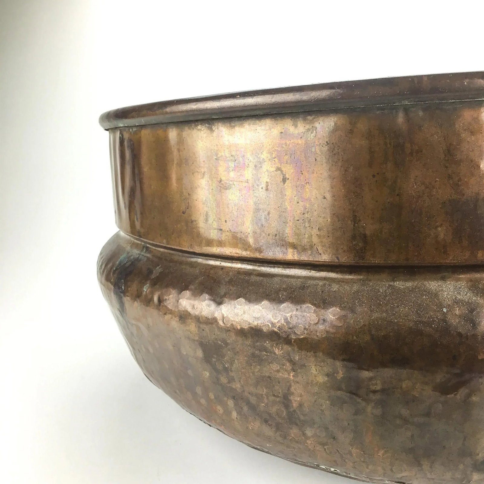 Massive Antique Brass Planter Pot Storage - 7