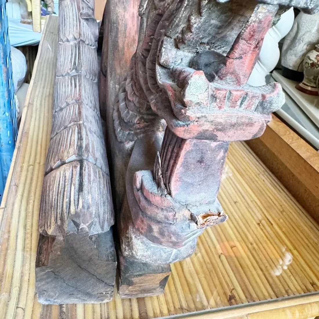 Chinese Hand Carved Dragons Sculptures - a Pair - 6