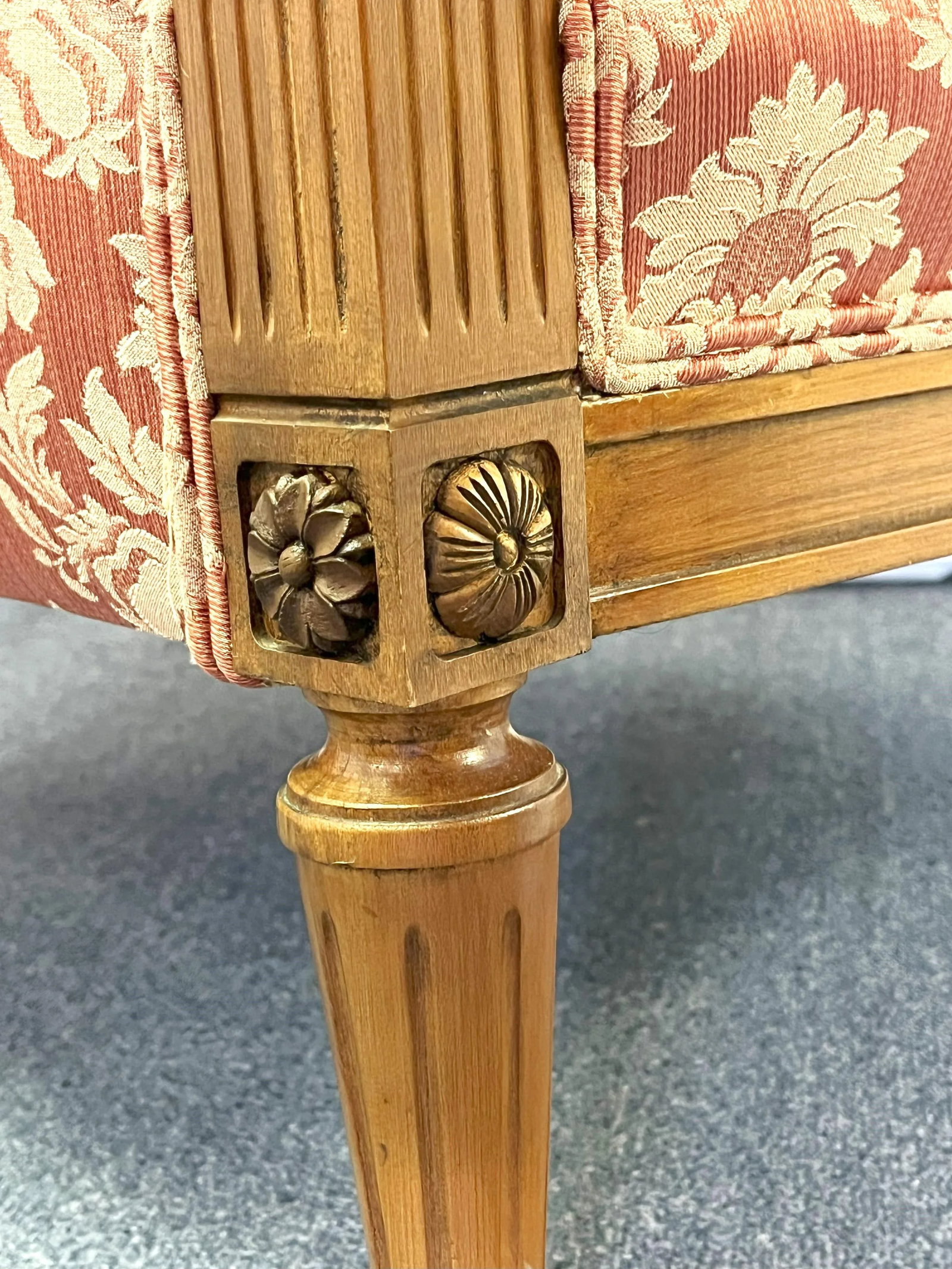 Vintage 1960's Regency Style Fruitwood With Tufted Upholstery High Back Chairs- a Pair - 12