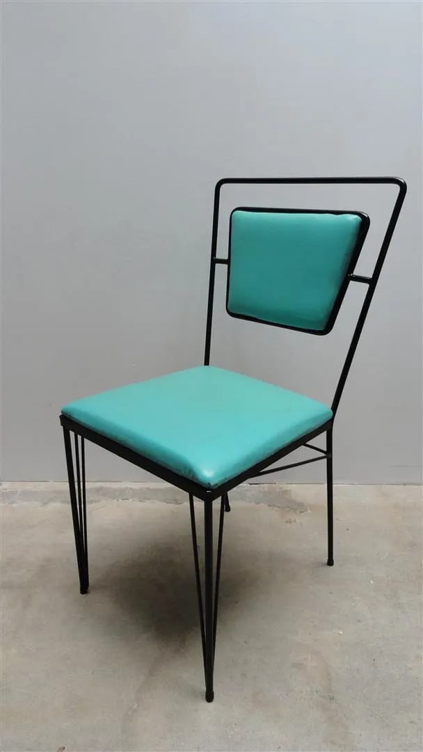Sculptural Atomic Mid-Century Modern Iron Dining Set – Table + 4 Chairs, 1950s California - 10