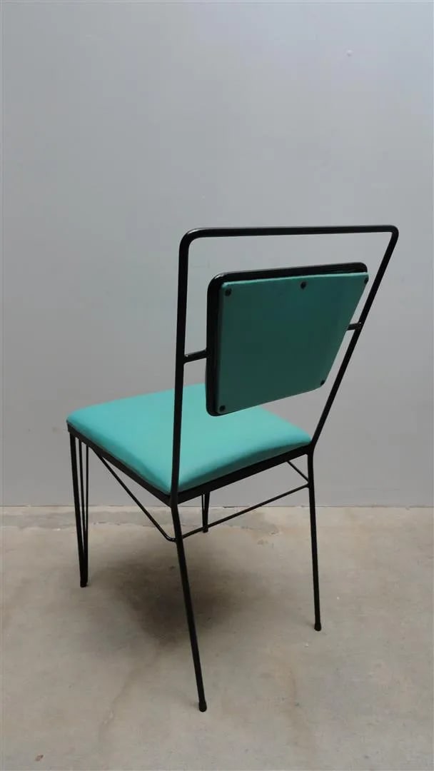 Sculptural Atomic Mid-Century Modern Iron Dining Set – Table + 4 Chairs, 1950s California - 11