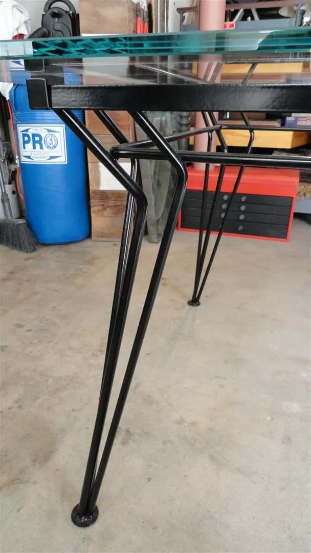 Sculptural Atomic Mid-Century Modern Iron Dining Set – Table + 4 Chairs, 1950s California - 6