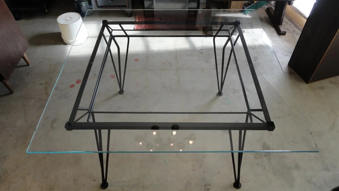 Sculptural Atomic Mid-Century Modern Iron Dining Set – Table + 4 Chairs, 1950s California - 7