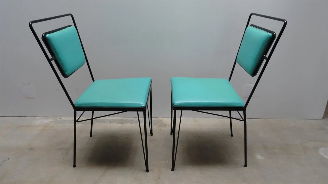 Sculptural Atomic Mid-Century Modern Iron Dining Set – Table + 4 Chairs, 1950s California - 9