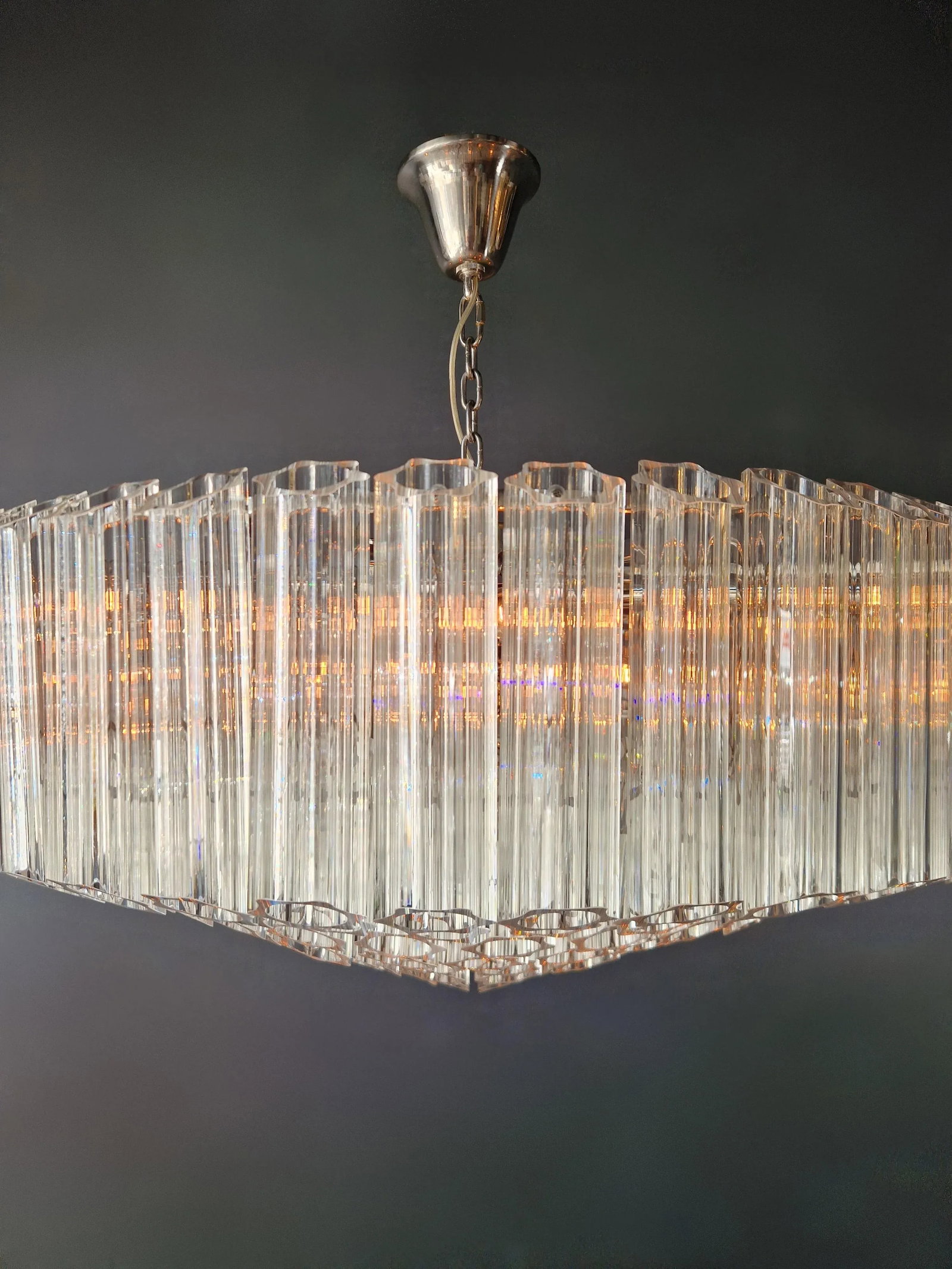 Modern Ceiling Chandelier With Prisms Crystal Chandelier Cone Shape - 10