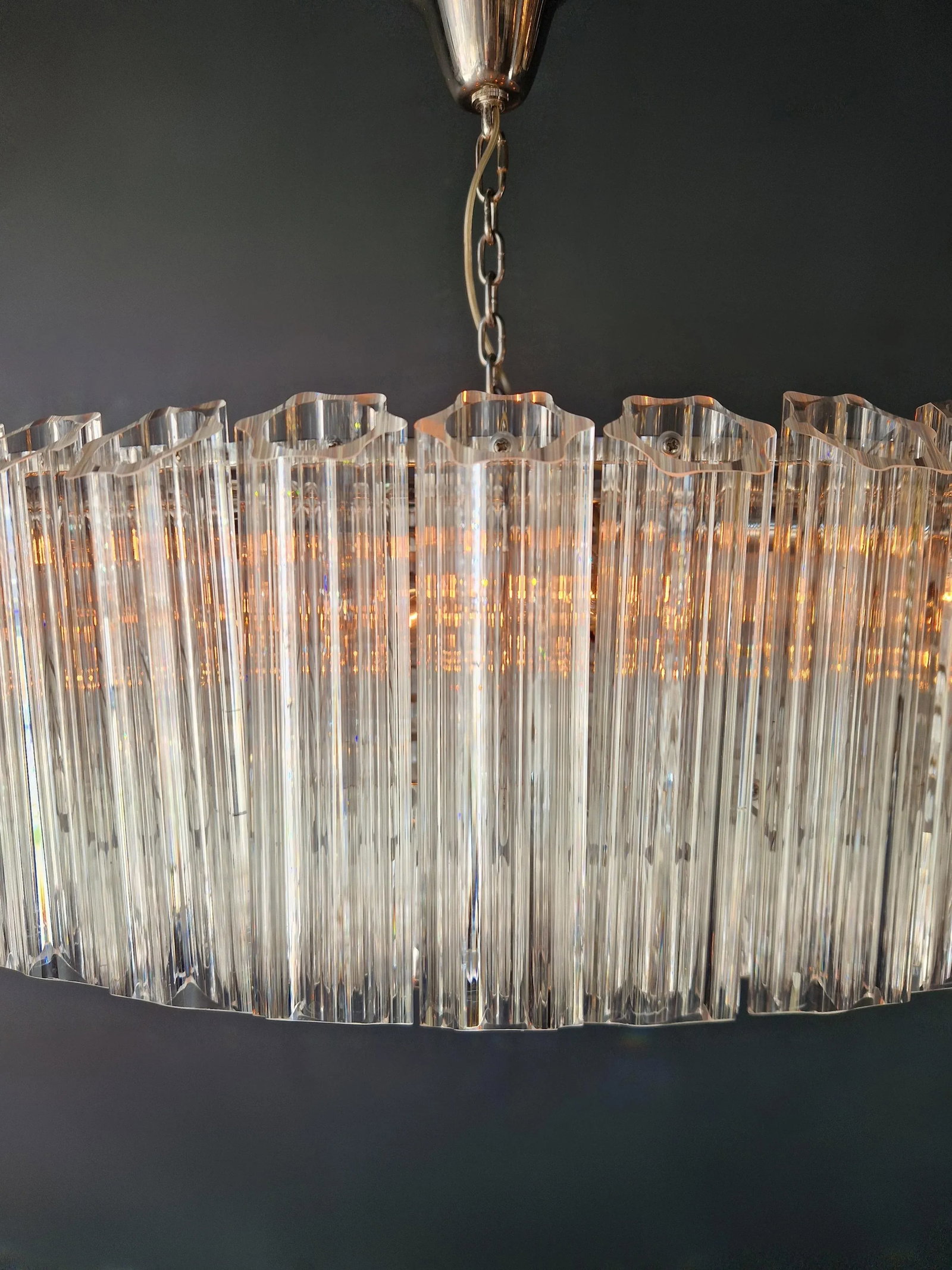 Modern Ceiling Chandelier With Prisms Crystal Chandelier Cone Shape - 11