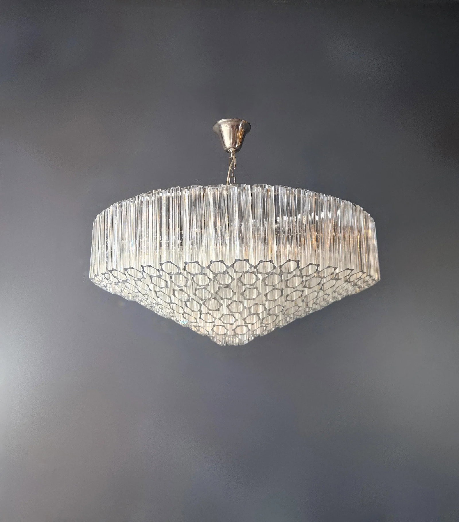 Modern Ceiling Chandelier With Prisms Crystal Chandelier Cone Shape - 12