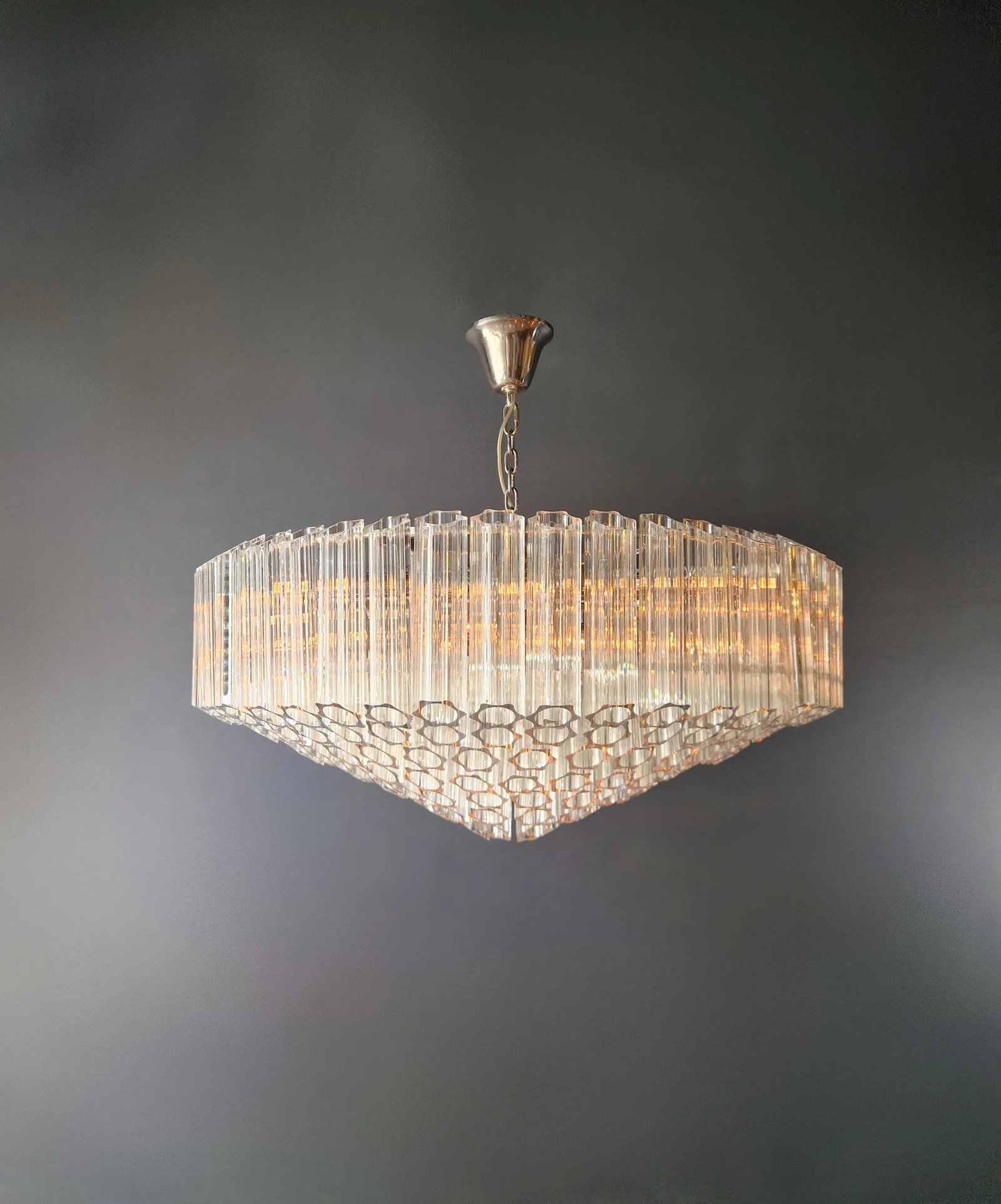 Modern Ceiling Chandelier With Prisms Crystal Chandelier Cone Shape - 2