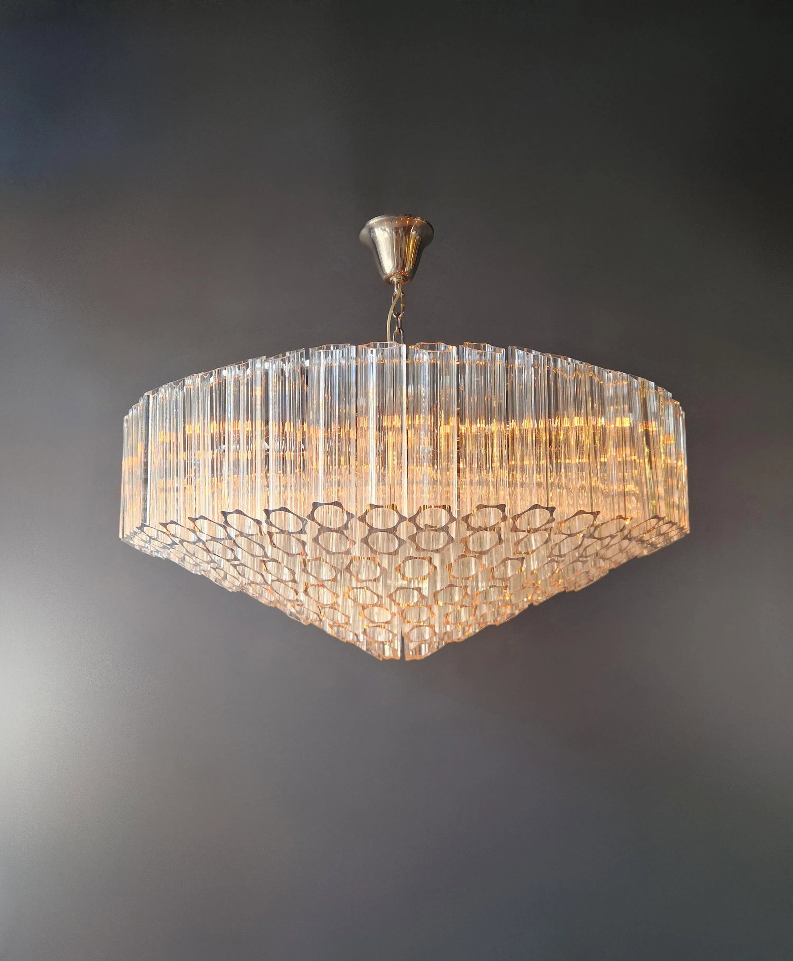 Modern Ceiling Chandelier With Prisms Crystal Chandelier Cone Shape - 3