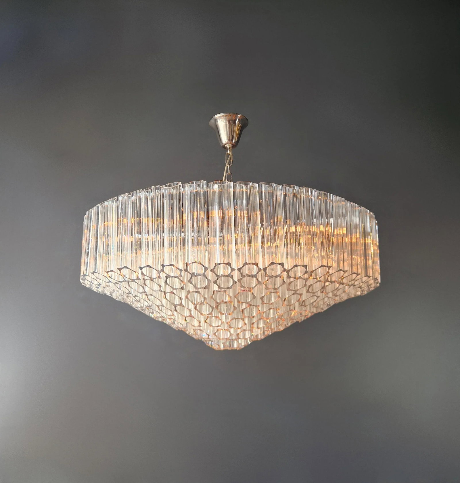 Modern Ceiling Chandelier With Prisms Crystal Chandelier Cone Shape - 5