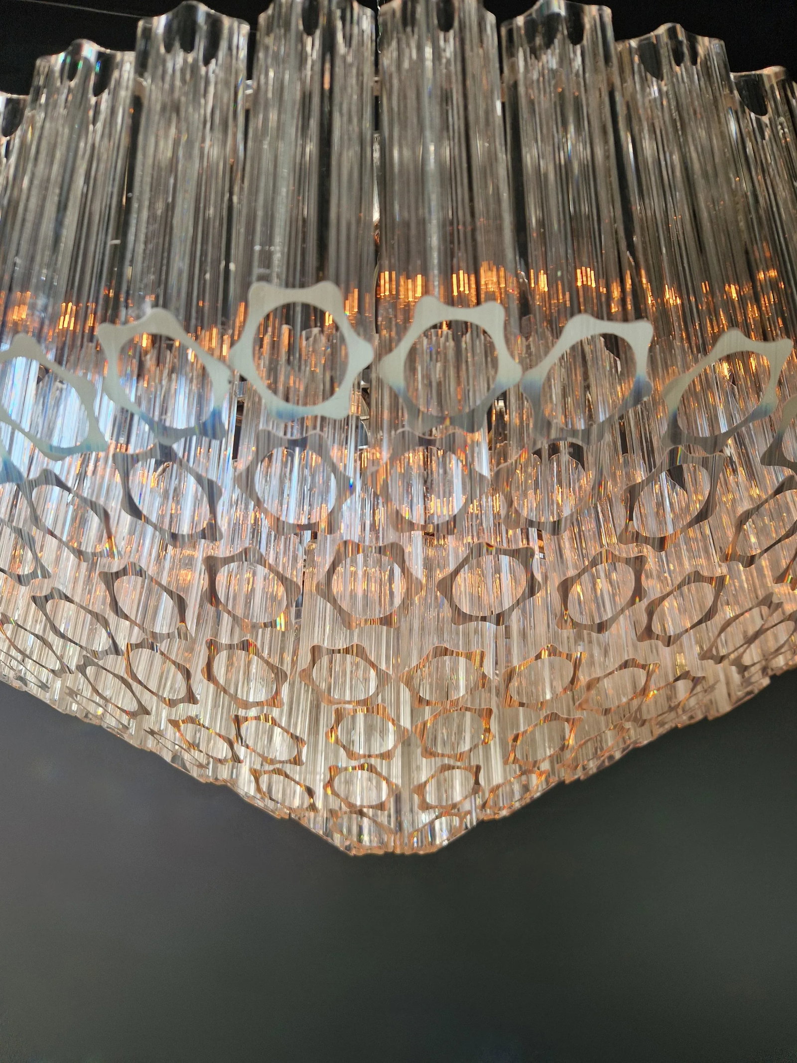 Modern Ceiling Chandelier With Prisms Crystal Chandelier Cone Shape - 7