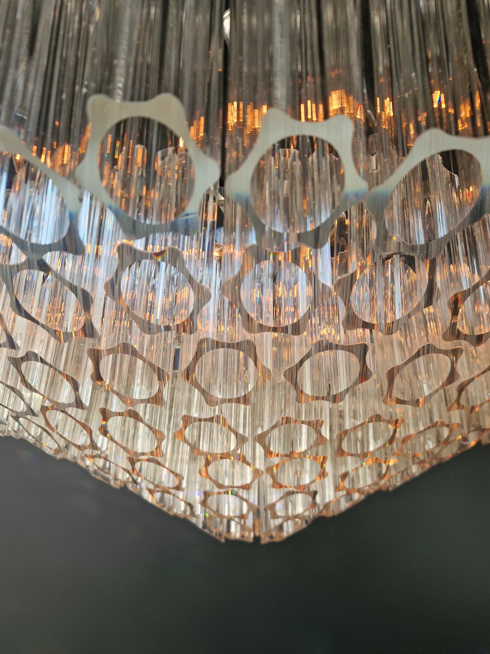 Modern Ceiling Chandelier With Prisms Crystal Chandelier Cone Shape - 8