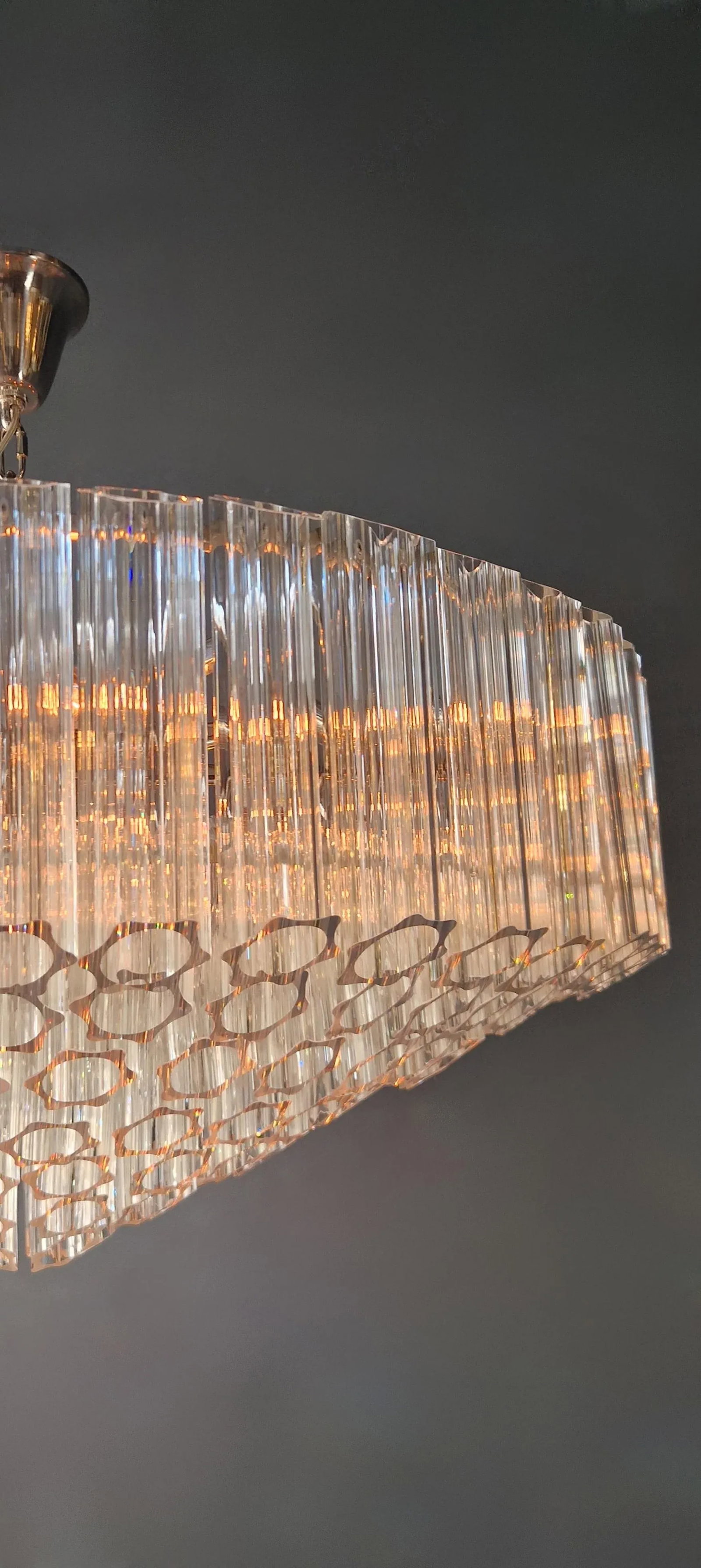 Modern Ceiling Chandelier With Prisms Crystal Chandelier Cone Shape - 9
