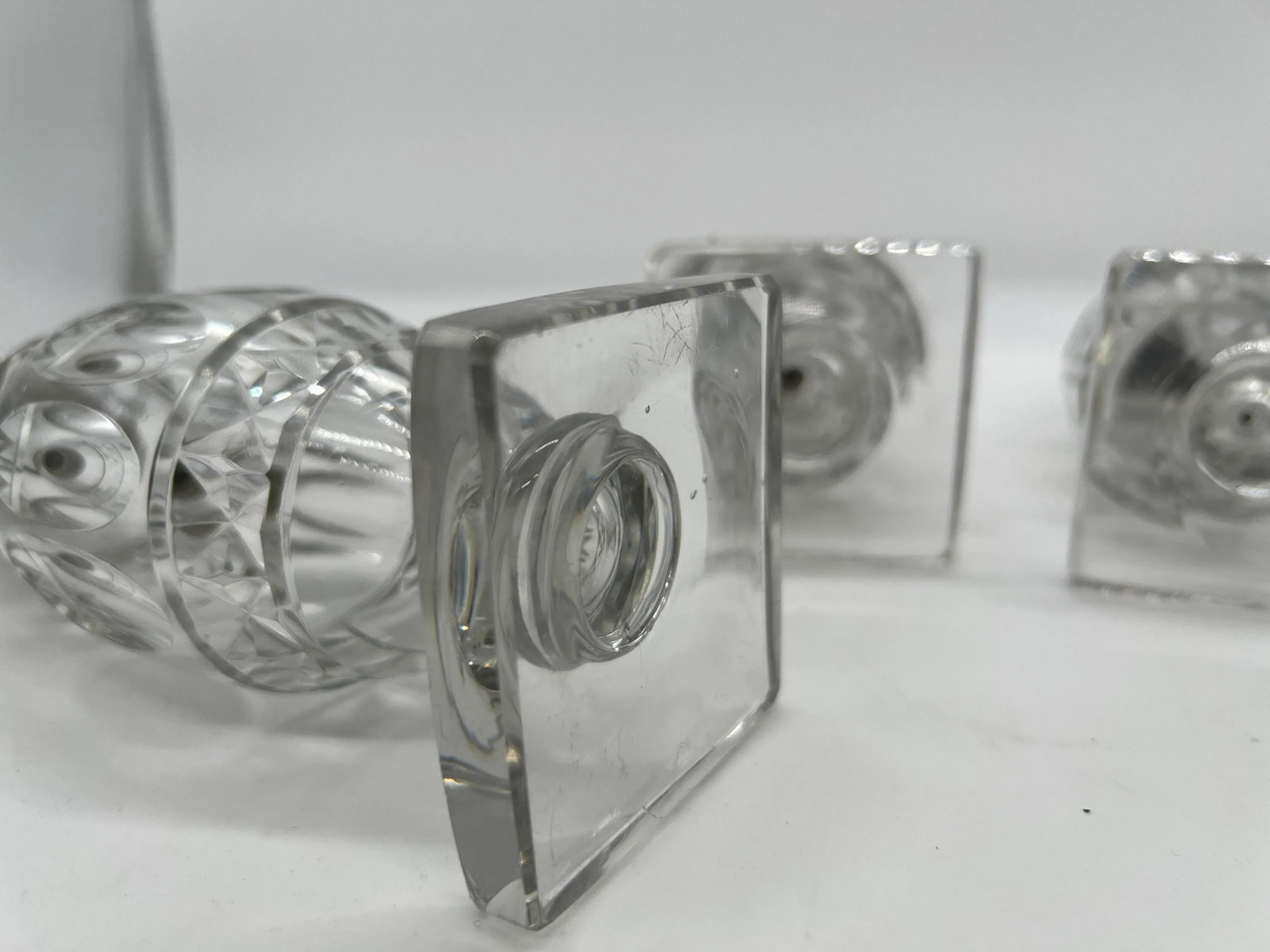 Set of 4 Georgian Silver & Cut Crystal Salt & Pepper Shaker Set - 3