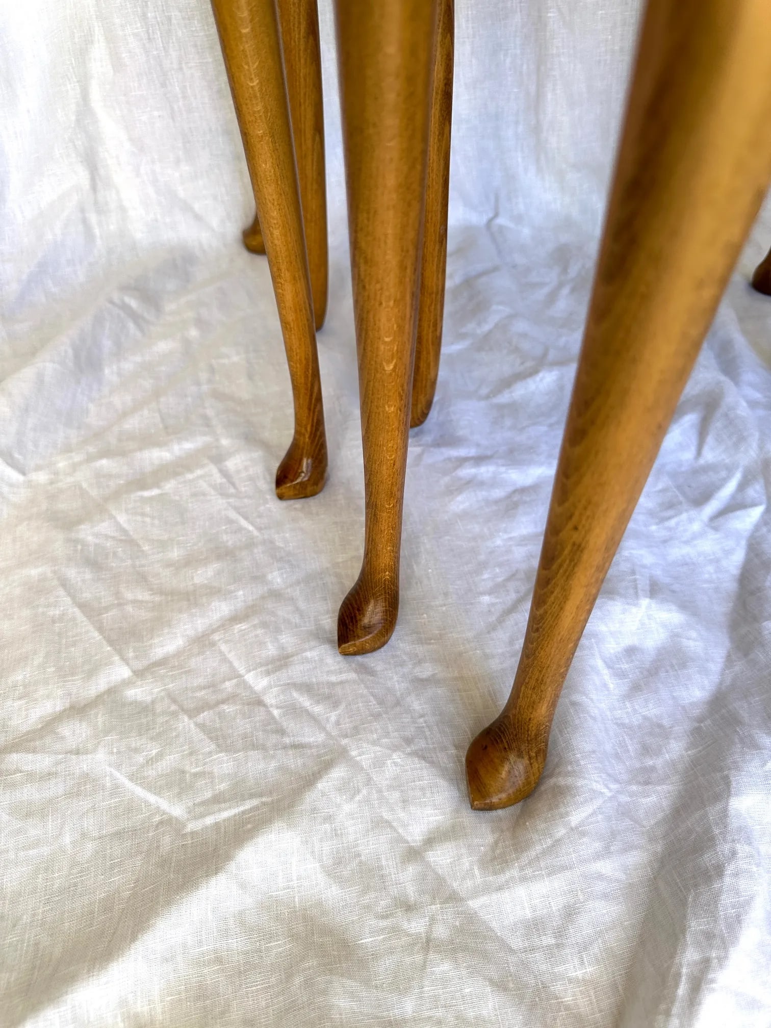 Vintage Burlwood Nesting Tables-A Set - 6