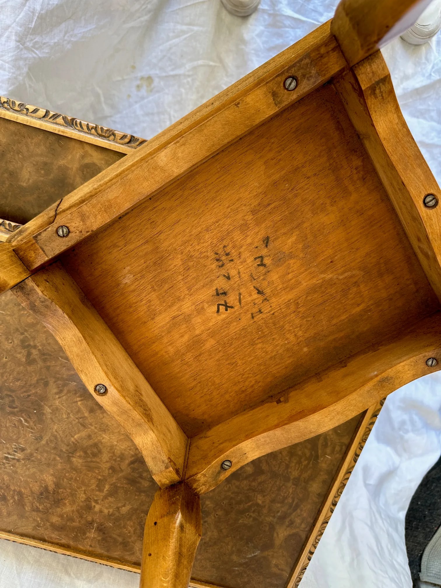 Vintage Burlwood Nesting Tables-A Set - 9