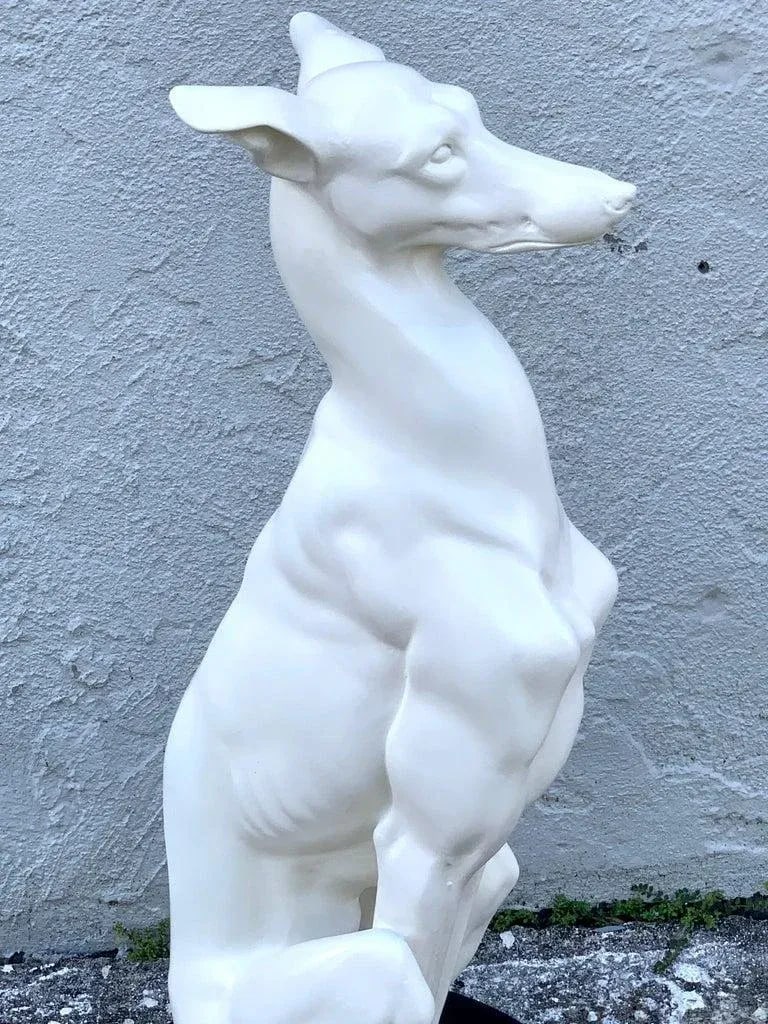 Mid 20th Century Hollywood Regency Black and White Whippets - a Pair - 10