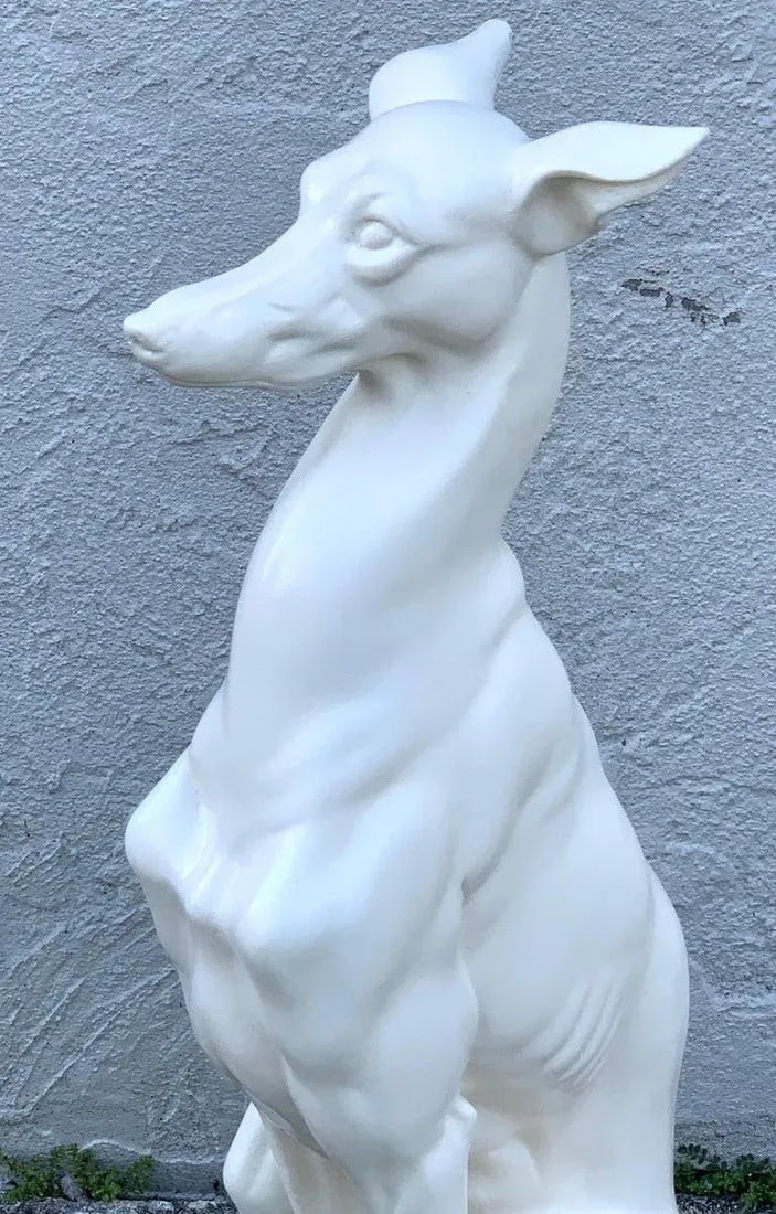 Mid 20th Century Hollywood Regency Black and White Whippets - a Pair - 9