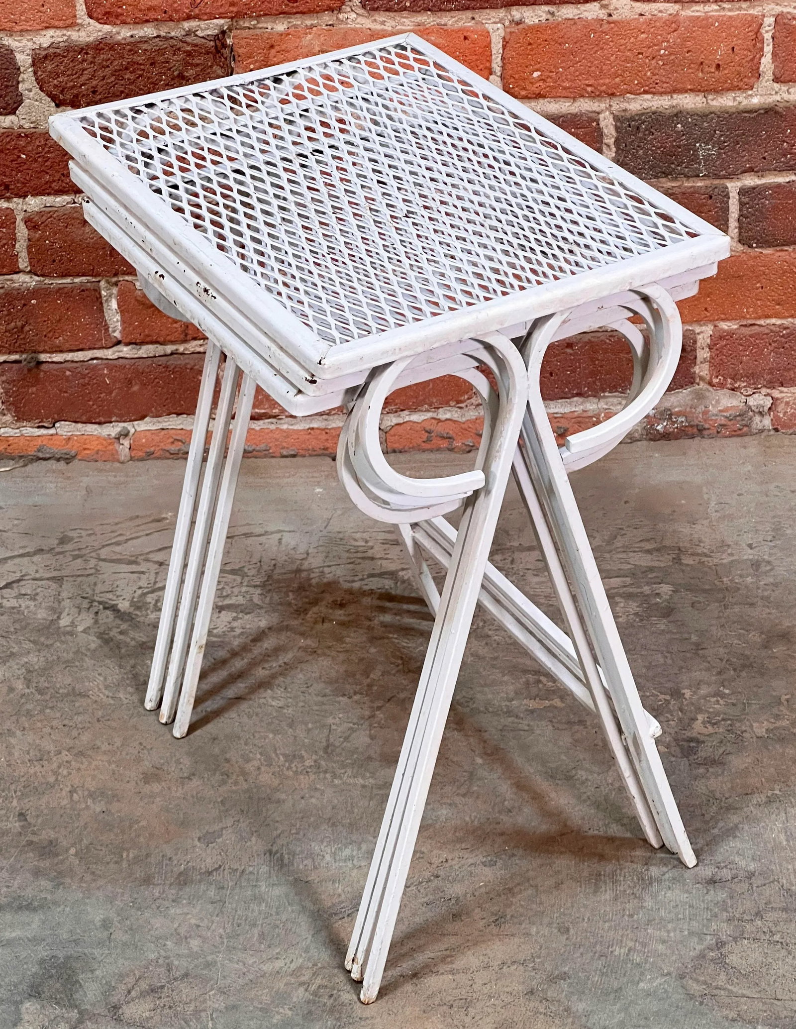 Vintage Mid Century Modern Salterini Wrought Iron Nesting Tables - Set of 3 - 10