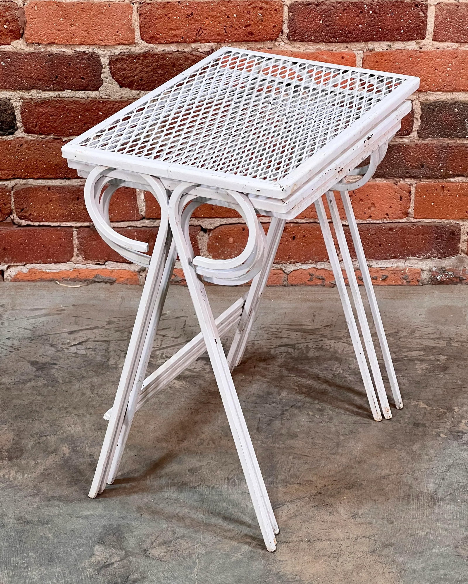 Vintage Mid Century Modern Salterini Wrought Iron Nesting Tables - Set of 3 - 8