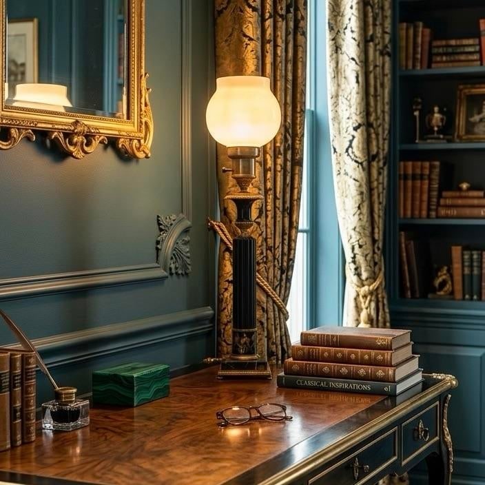 1950s Crest Company Neoclassical Patinated Bronze Column Table Lamp - Styled After Frederick Coop - 2