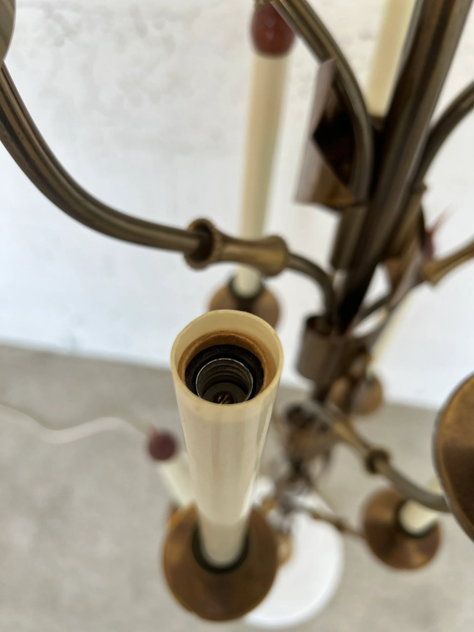 Rare, Italian Mid Century Stilnovo 10-Light Brass & Marble Floor Lamp C. 1960 - 11