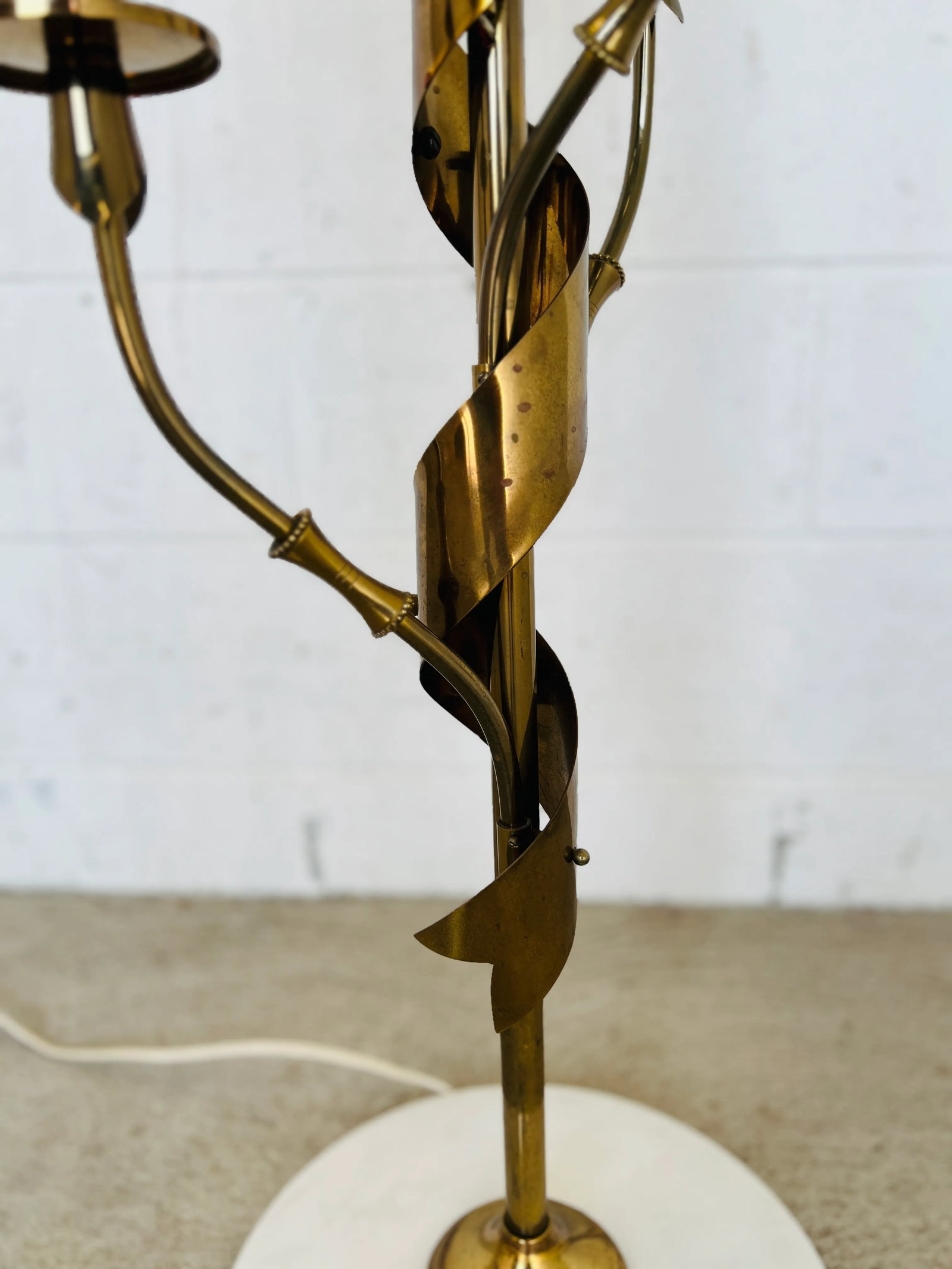 Rare, Italian Mid Century Stilnovo 10-Light Brass & Marble Floor Lamp C. 1960 - 7
