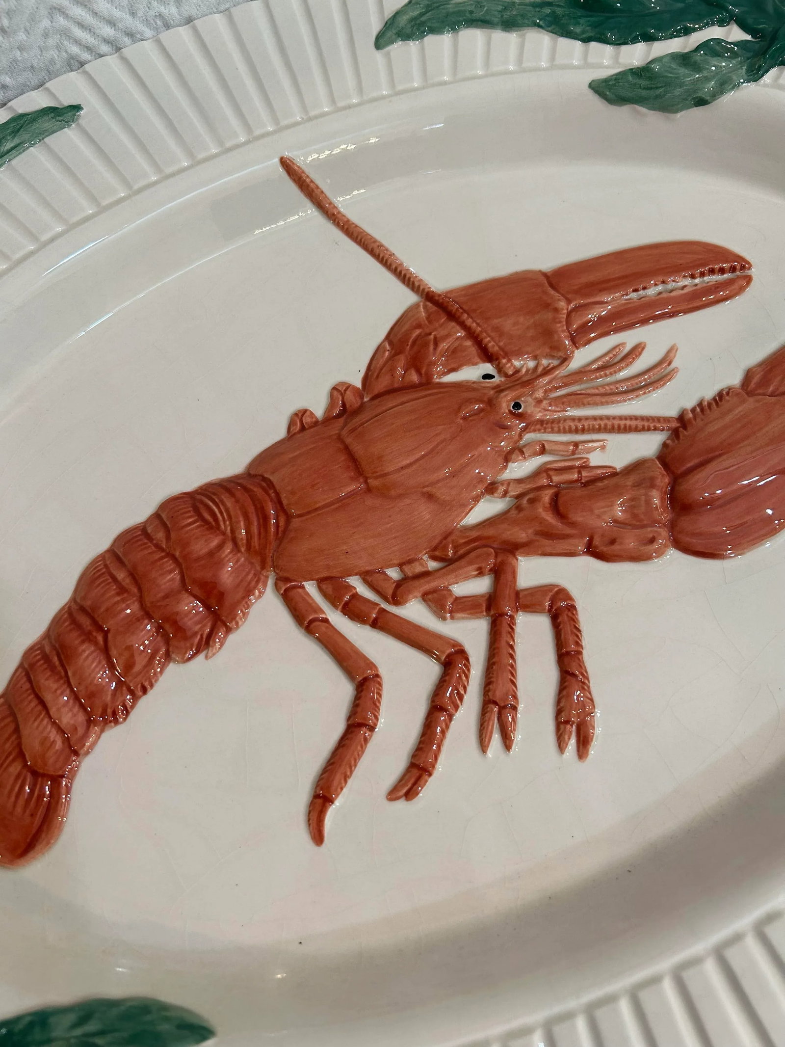 1992 Fitz and Floyd "Fish Market" 20" Trompe l"˜Oeil Lobster Serving Platter - 4