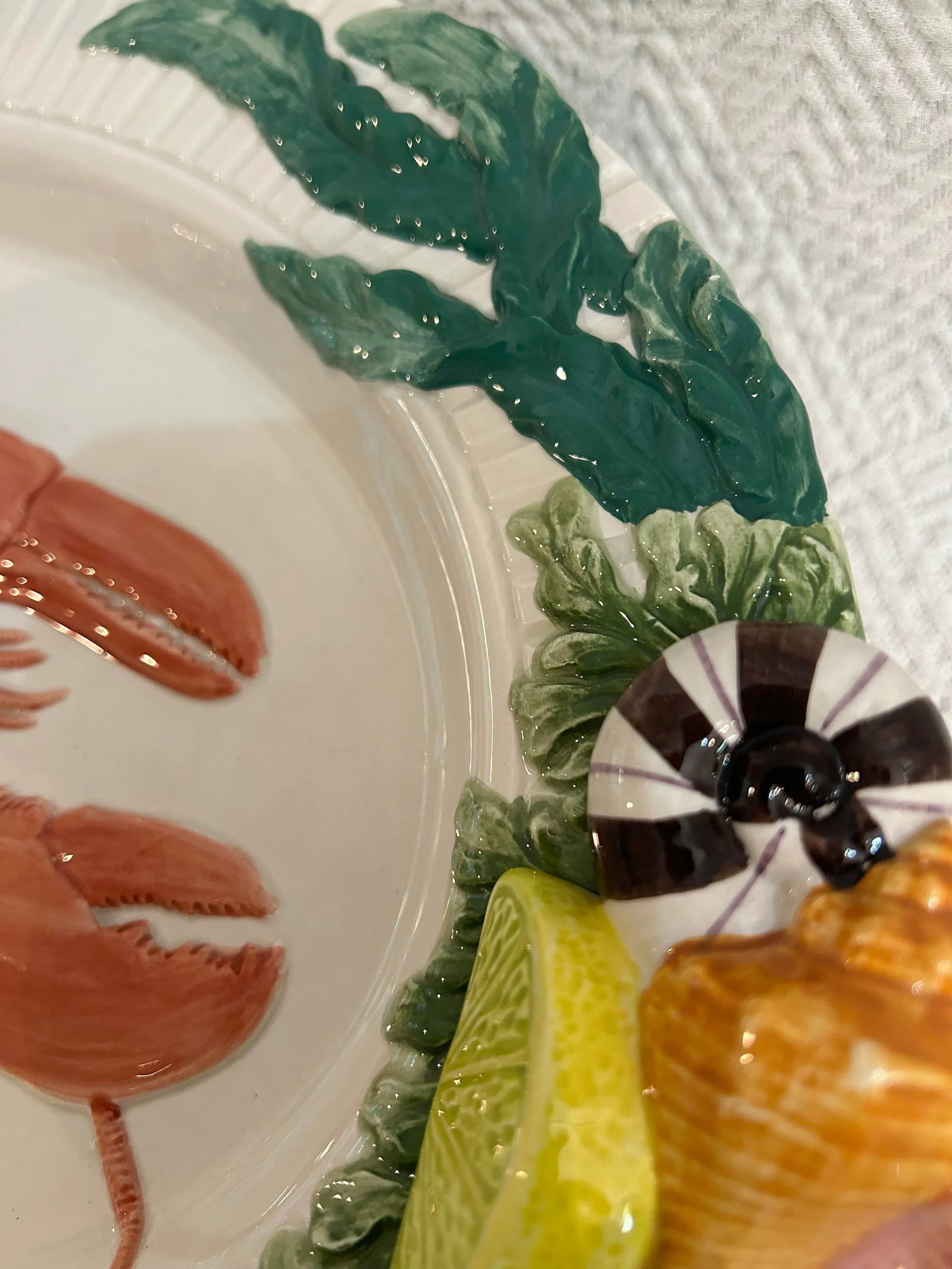 1992 Fitz and Floyd "Fish Market" 20" Trompe l"˜Oeil Lobster Serving Platter - 6