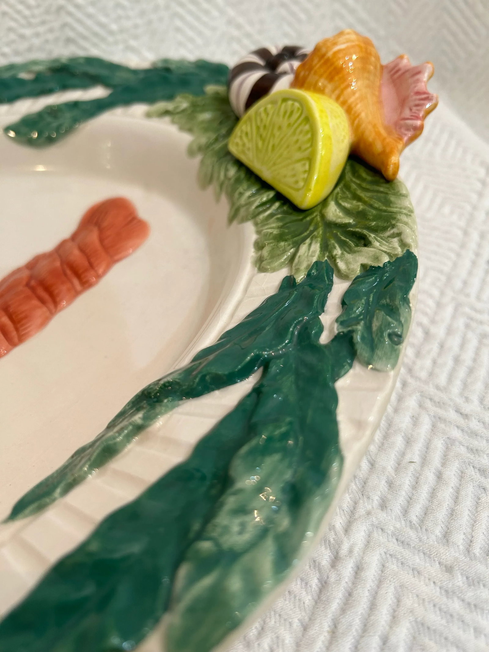 1992 Fitz and Floyd "Fish Market" 20" Trompe l"˜Oeil Lobster Serving Platter - 8