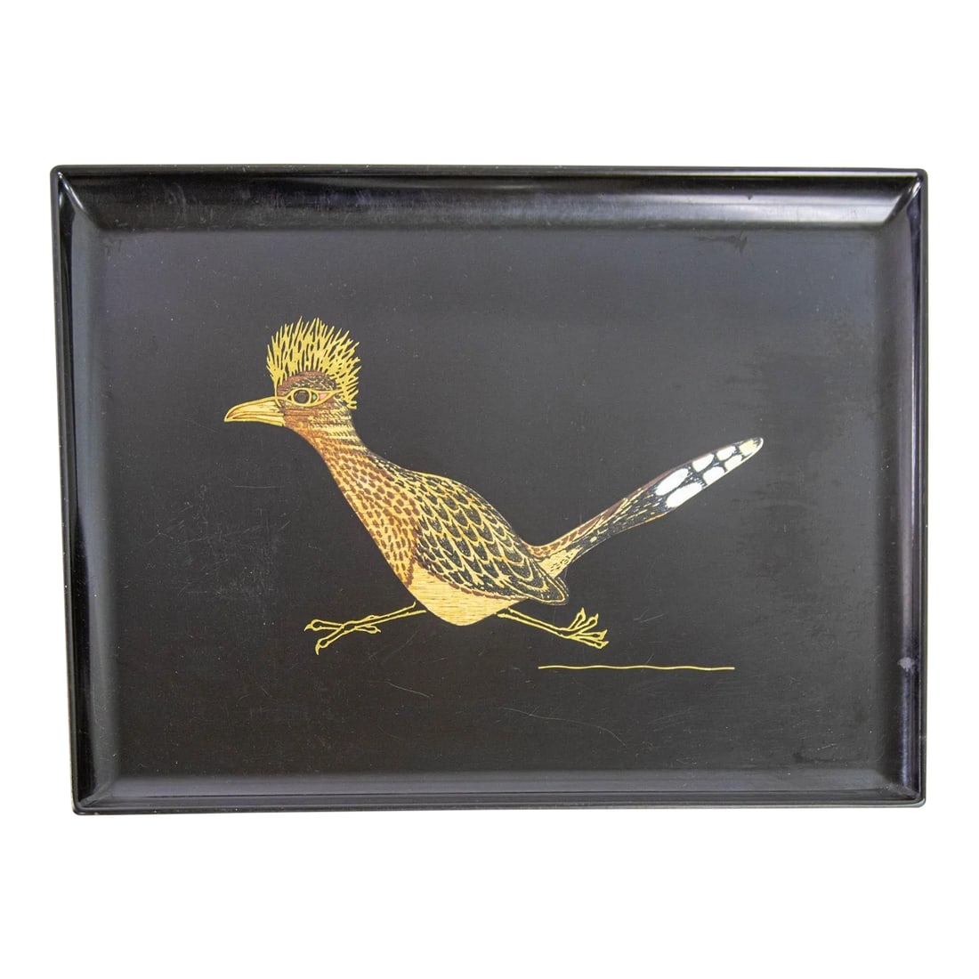 Couroc Roadrunner Bird Design Barware Vintage Serving Tray Circa 1960 (1 of 12)