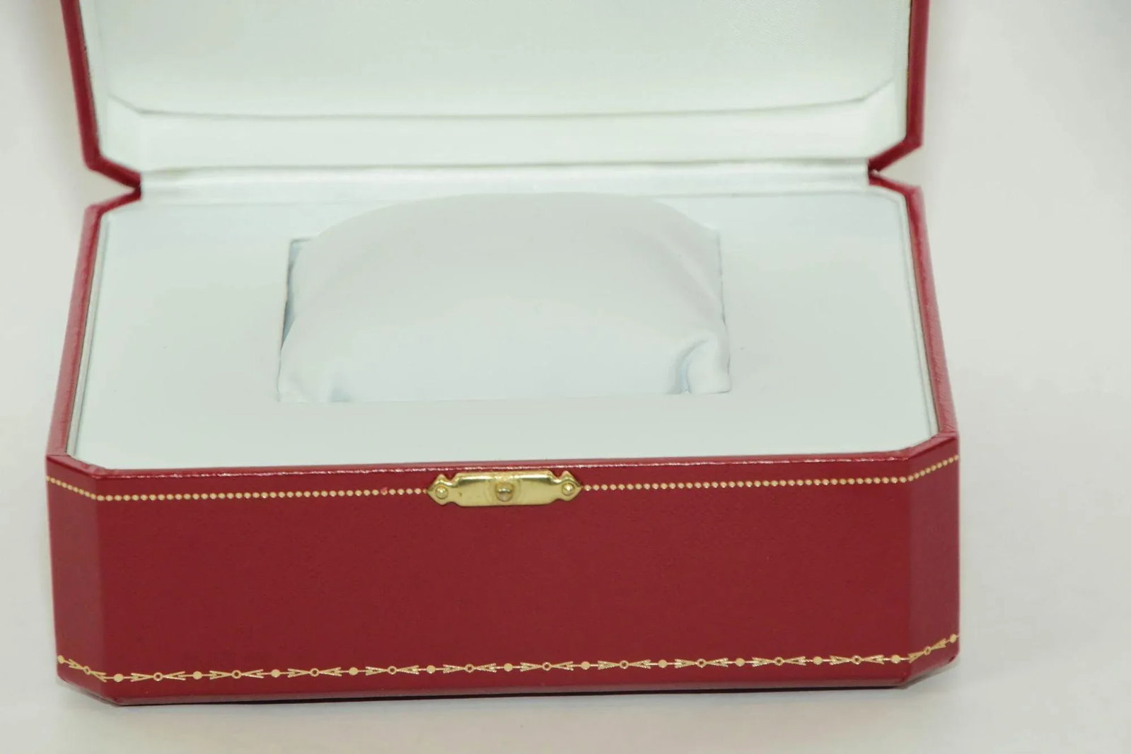 Cartier Jewelry Storage Watch Box in Red Leather Gilt Embossed - 10