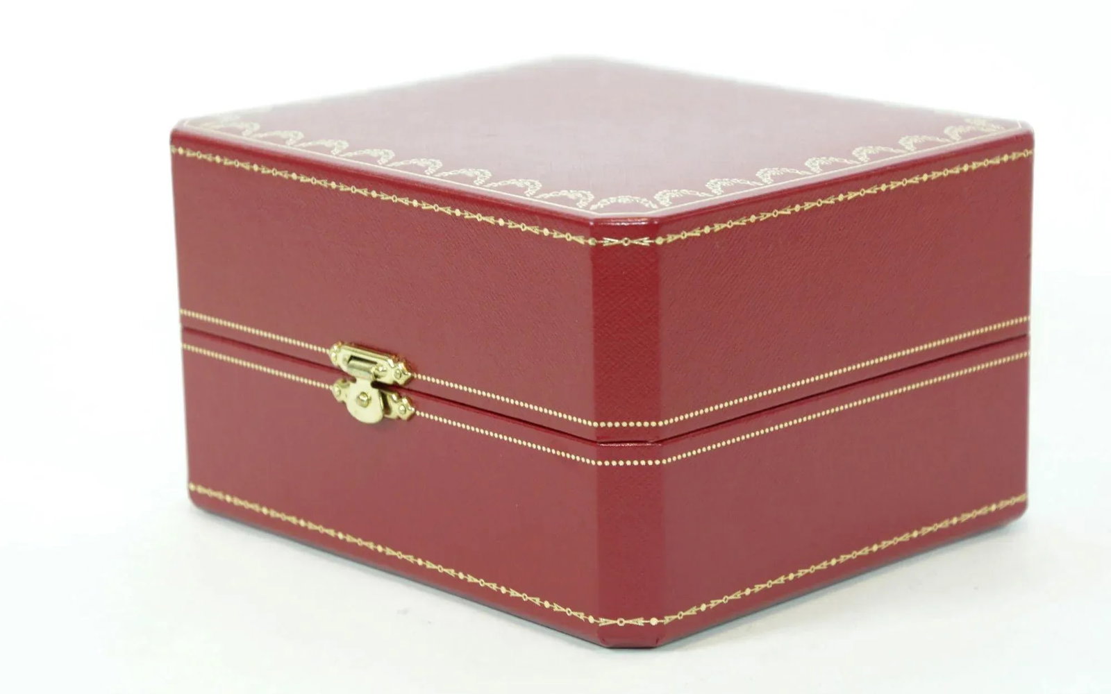Cartier Jewelry Storage Watch Box in Red Leather Gilt Embossed - 2