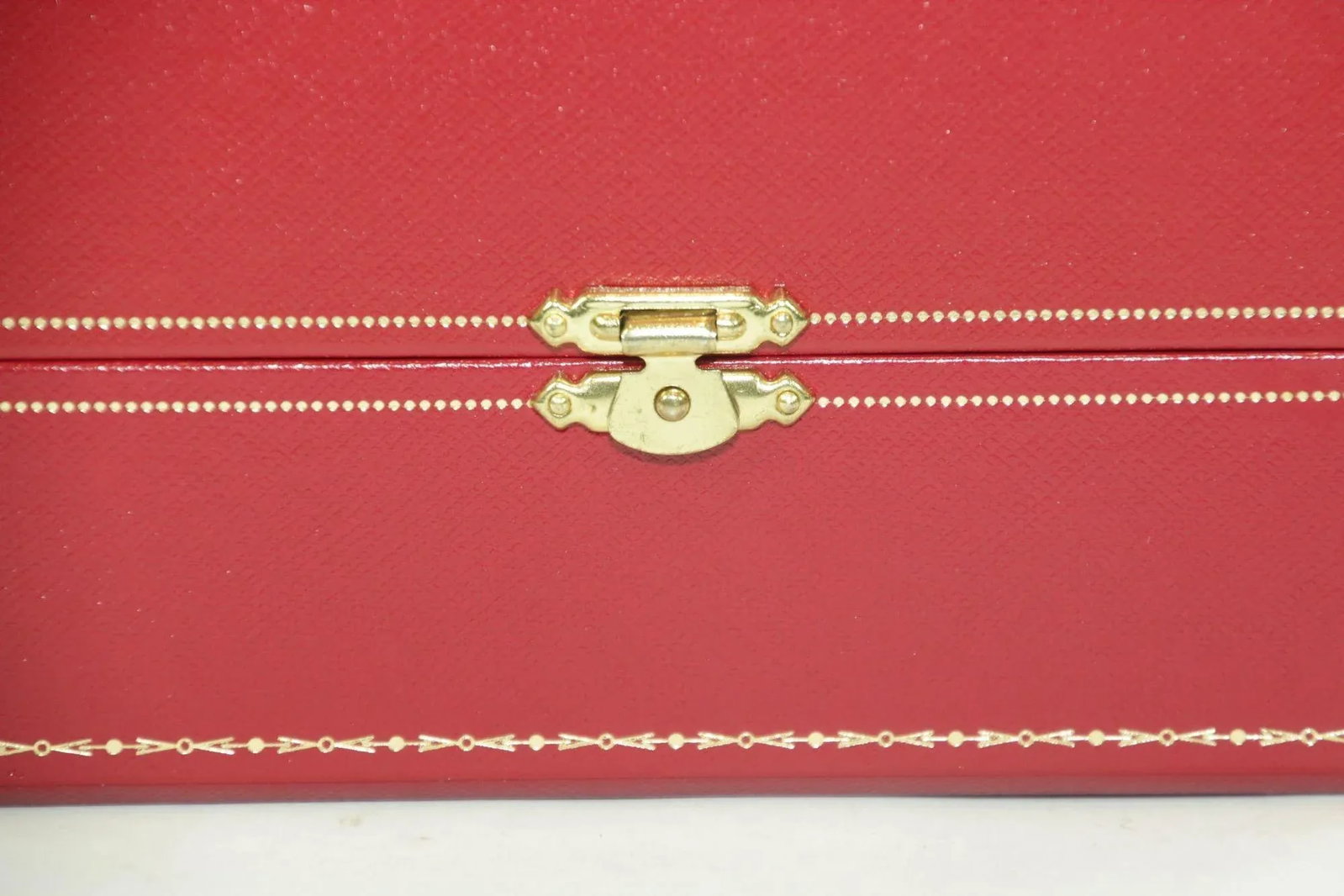 Cartier Jewelry Storage Watch Box in Red Leather Gilt Embossed - 4