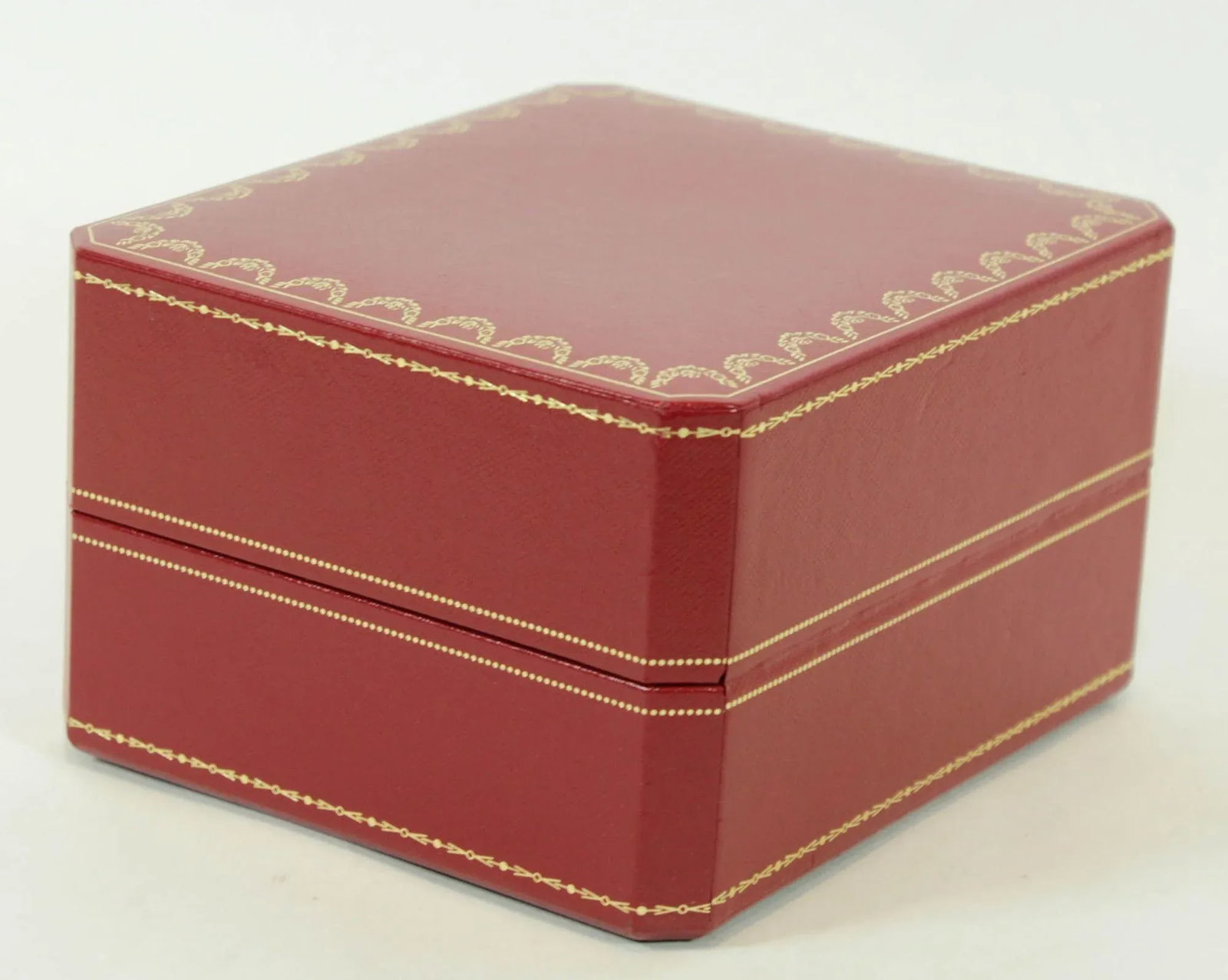 Cartier Jewelry Storage Watch Box in Red Leather Gilt Embossed - 5