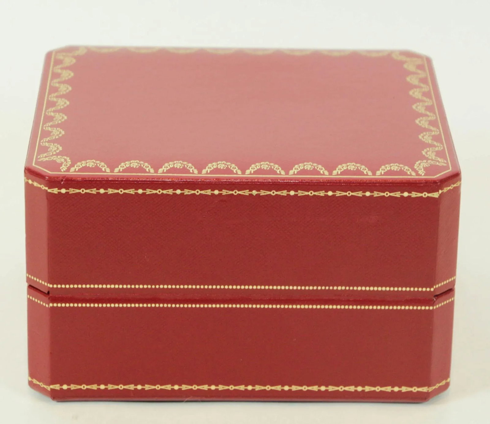 Cartier Jewelry Storage Watch Box in Red Leather Gilt Embossed - 6