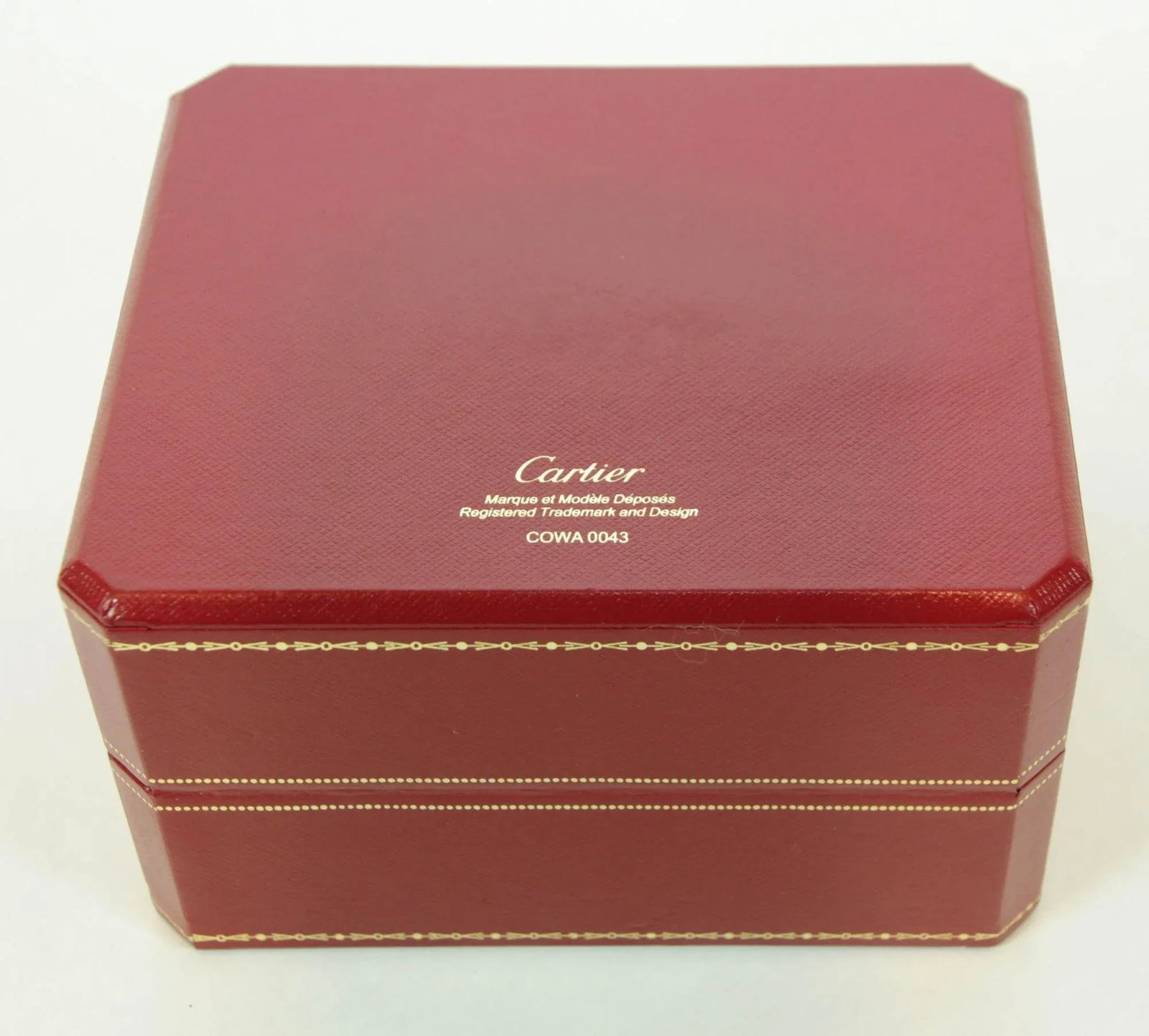 Cartier Jewelry Storage Watch Box in Red Leather Gilt Embossed - 7