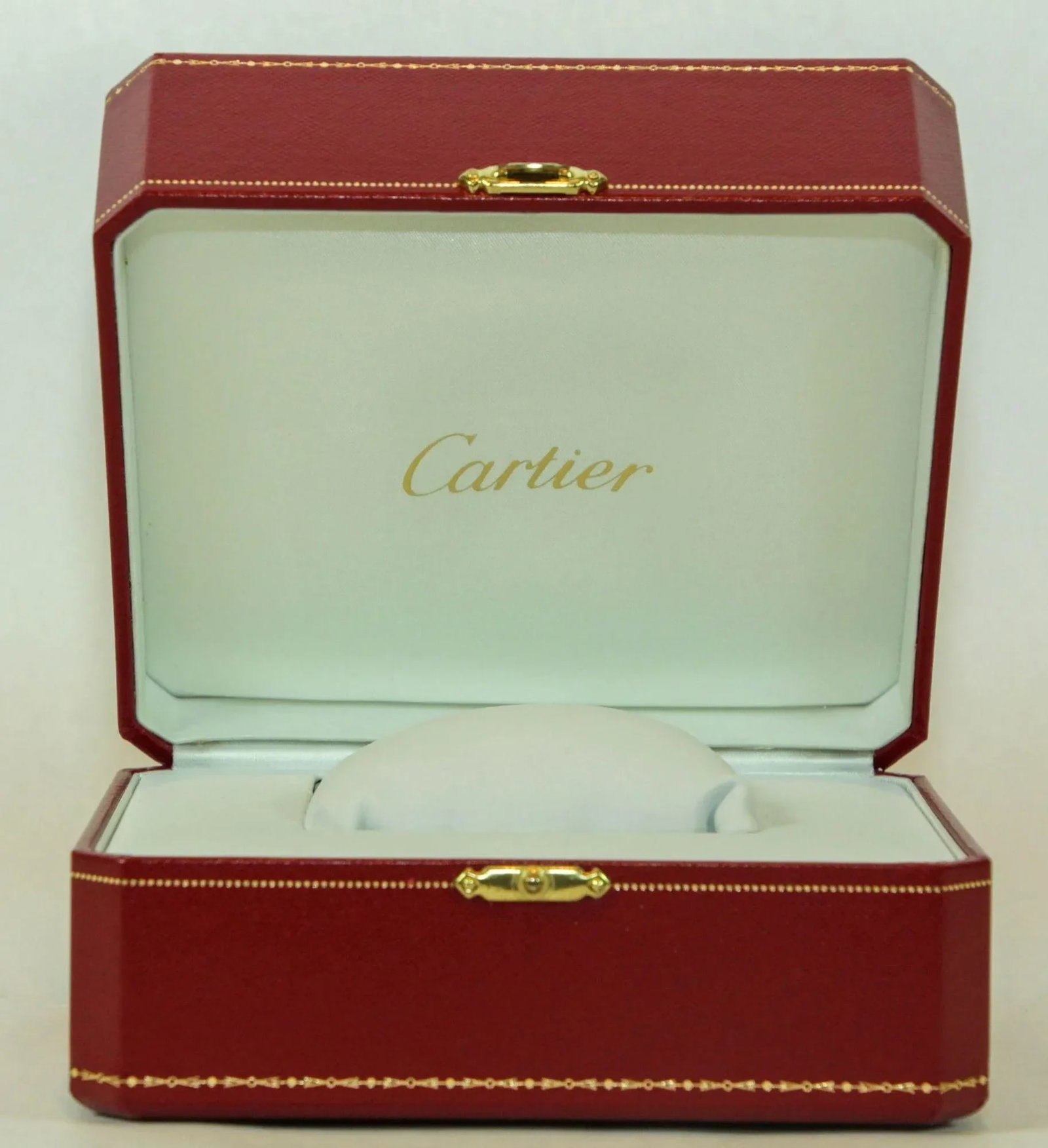 Cartier Jewelry Storage Watch Box in Red Leather Gilt Embossed - 8